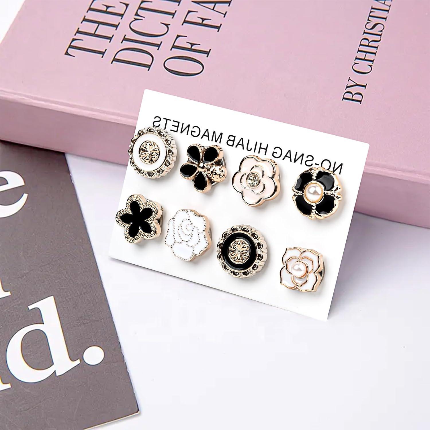 Pines Magnéticos para Hijab Cecliy, Paquete de 8 Unidades