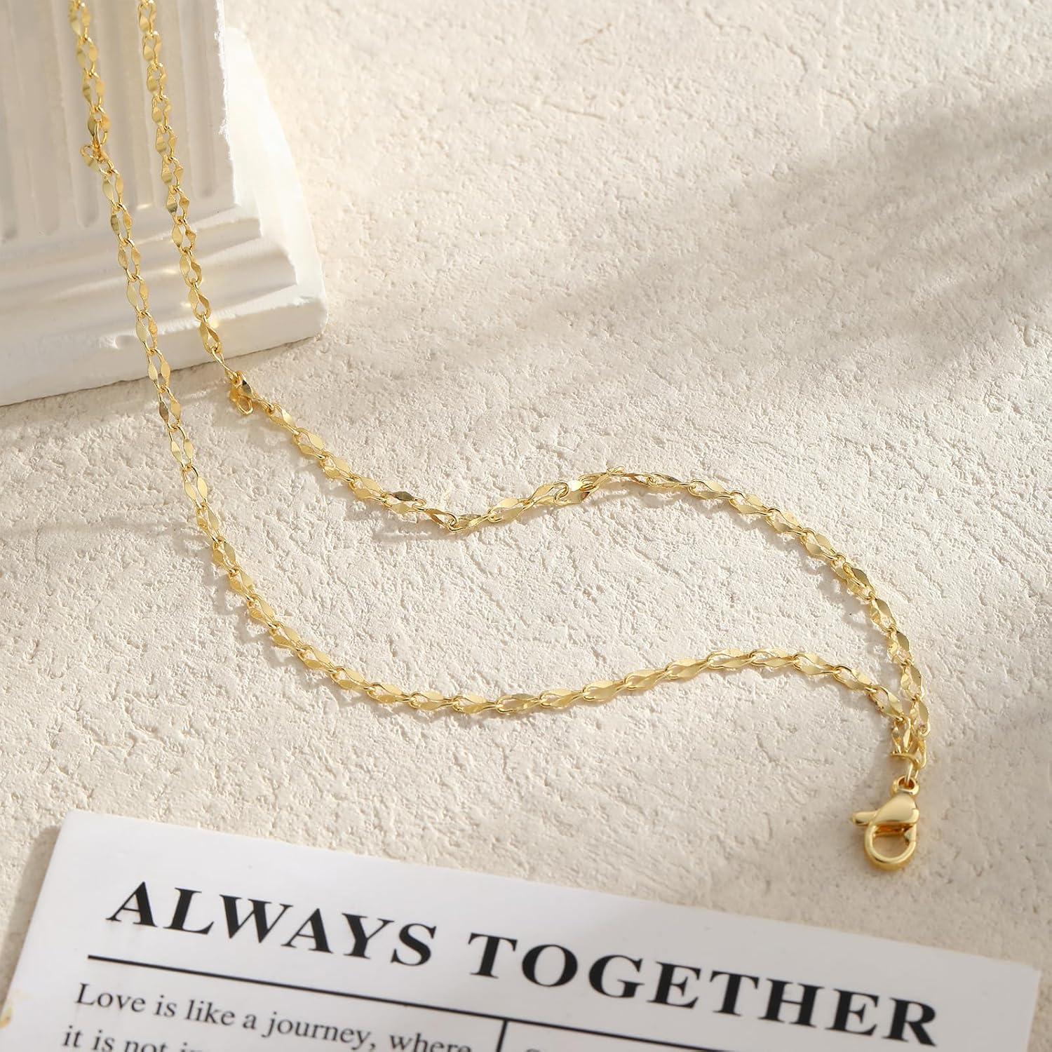 Ankle Bracelets for Women, 14K Gold Plated Waterproof Dainty Anklets for Women, Hypoallergenic Trendy Lightweight Jewelry Gifts