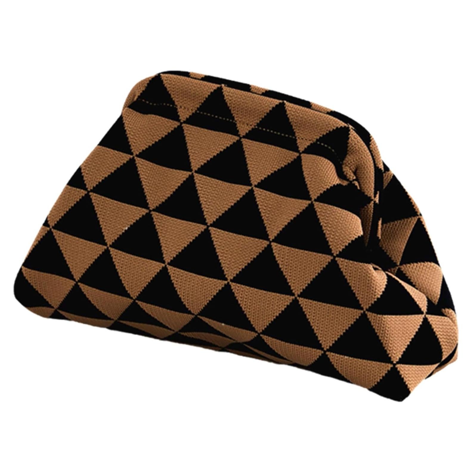 Bolso de Mano de Playa DIHKLCIO Tejido de Crochet Negro 30x20cm