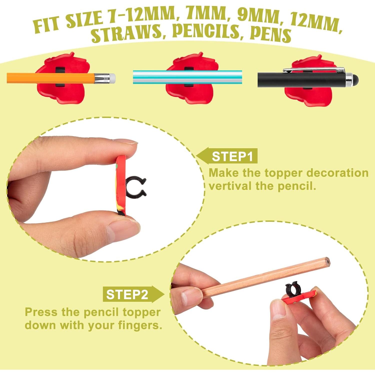 WDAHDHP Pencil Clip Topper, 50 Pcs Different Pencil Topper Decoration, Cute Pencil Charms for Kids Students School Gifts Classroom Rewards