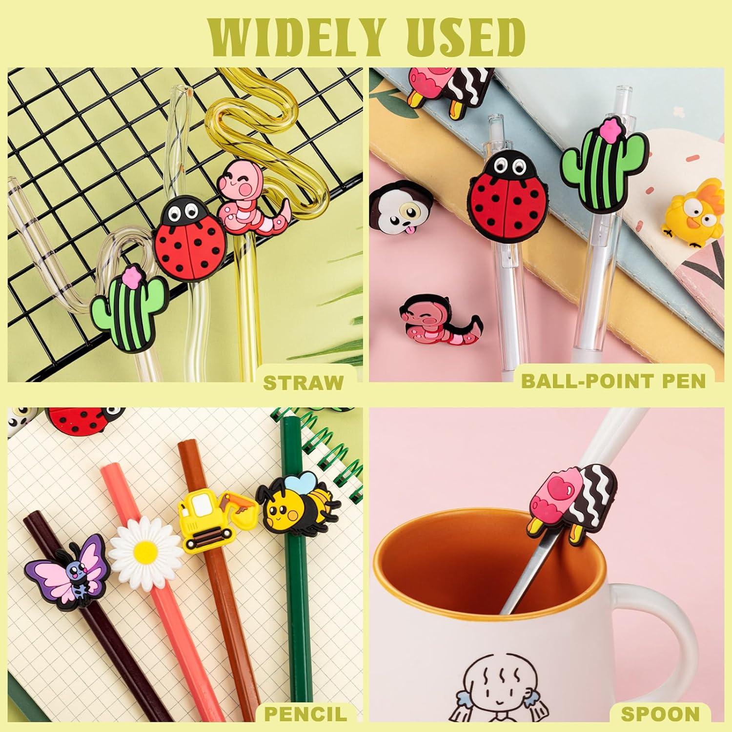 WDAHDHP Pencil Clip Topper, 50 Pcs Different Pencil Topper Decoration, Cute Pencil Charms for Kids Students School Gifts Classroom Rewards