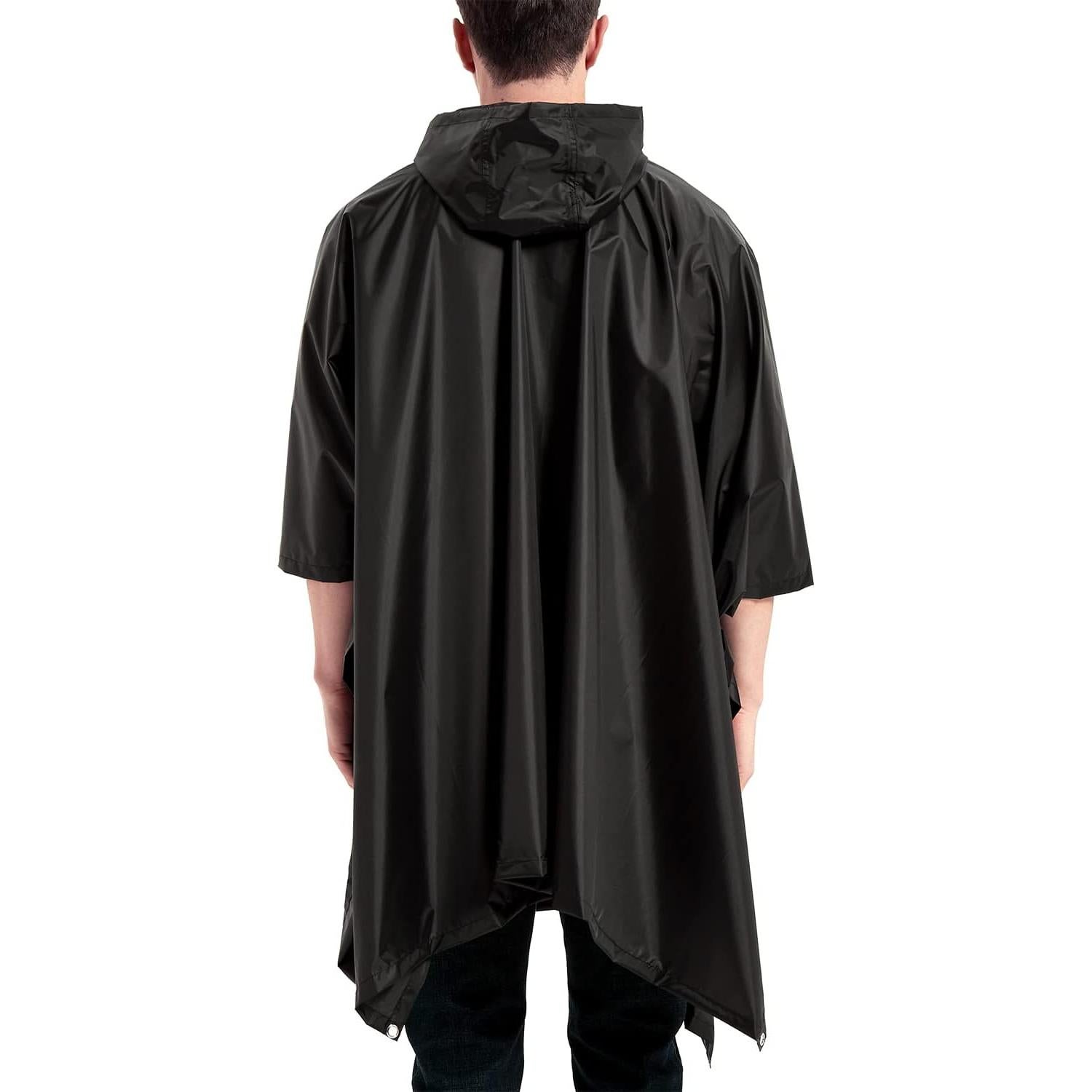 Poncho de Lluvia Impermeable Unisex con Capucha y Bolsillo