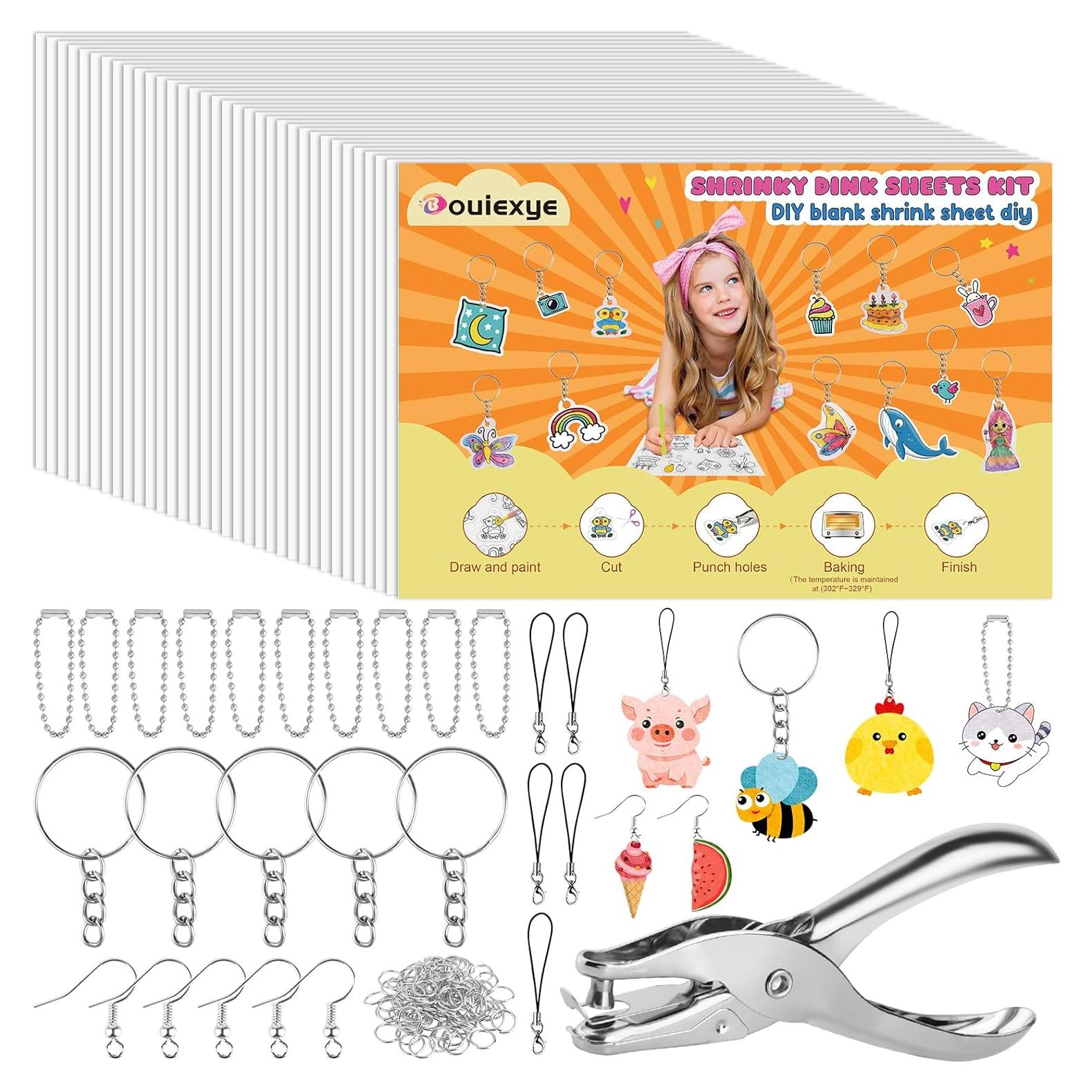Kit de Arte Termocontraíble Bouiexye 146 Piezas - Hojas y Llaveros