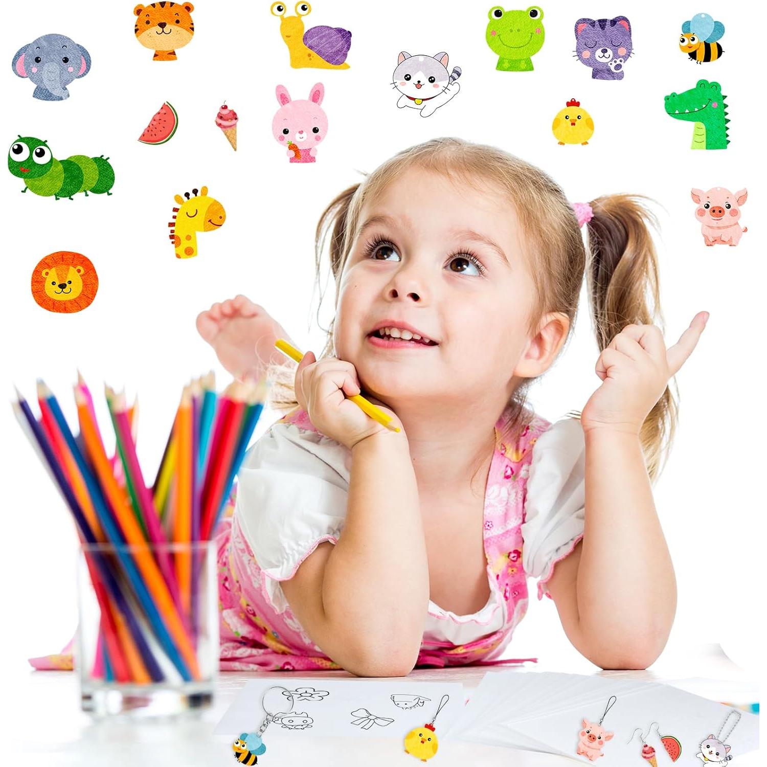 Kit de Arte Termocontraíble Bouiexye 146 Piezas - Hojas y Llaveros