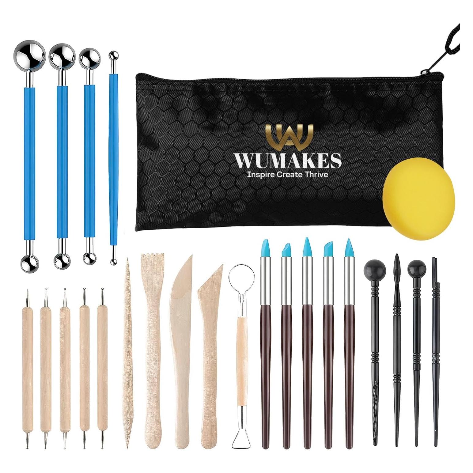 Kit de Herramientas de Arcilla WUMAKES 25 Piezas con Bolsa
