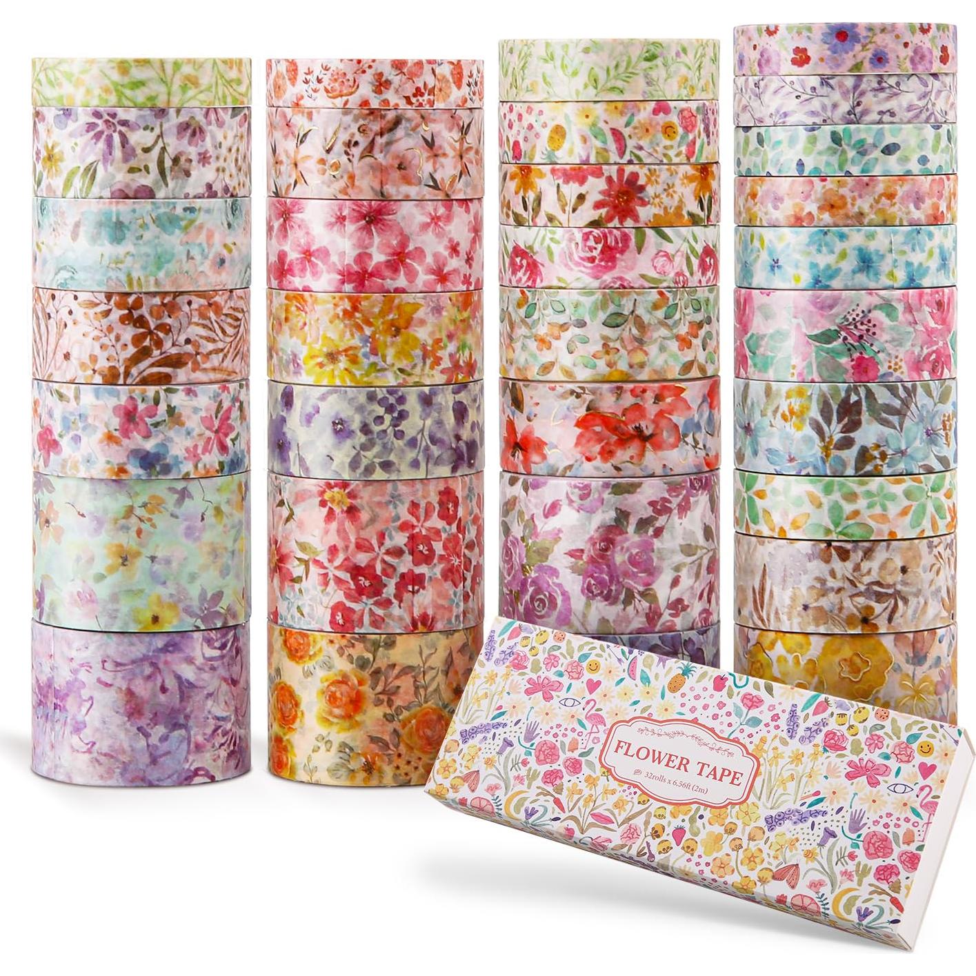 Conjunto de 32 Rollos de Cinta Washi Floral PAGEMORE 2m