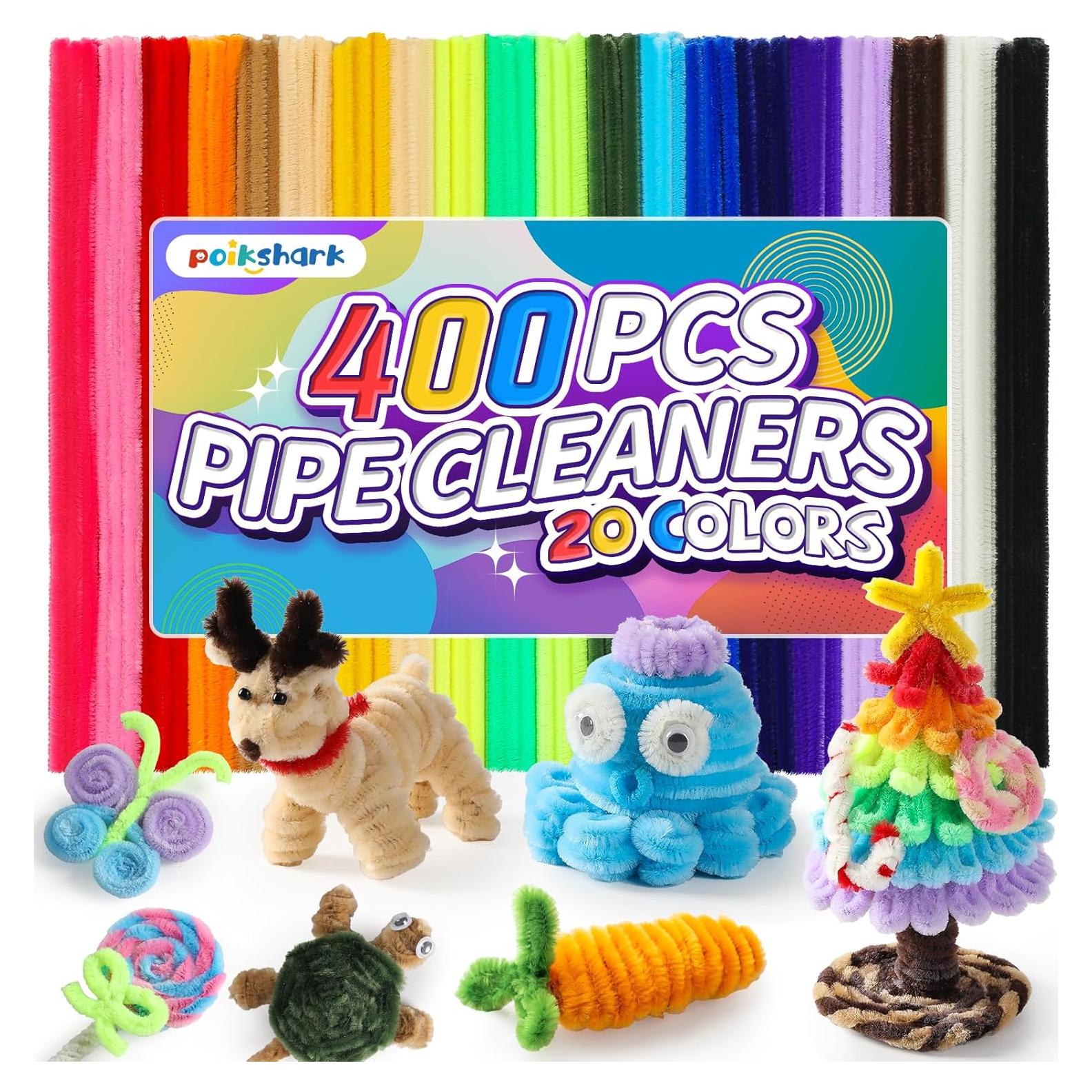Limpiapipas Gruesos POIKSHARK 400 Pcs 20 Colores 30.48cm