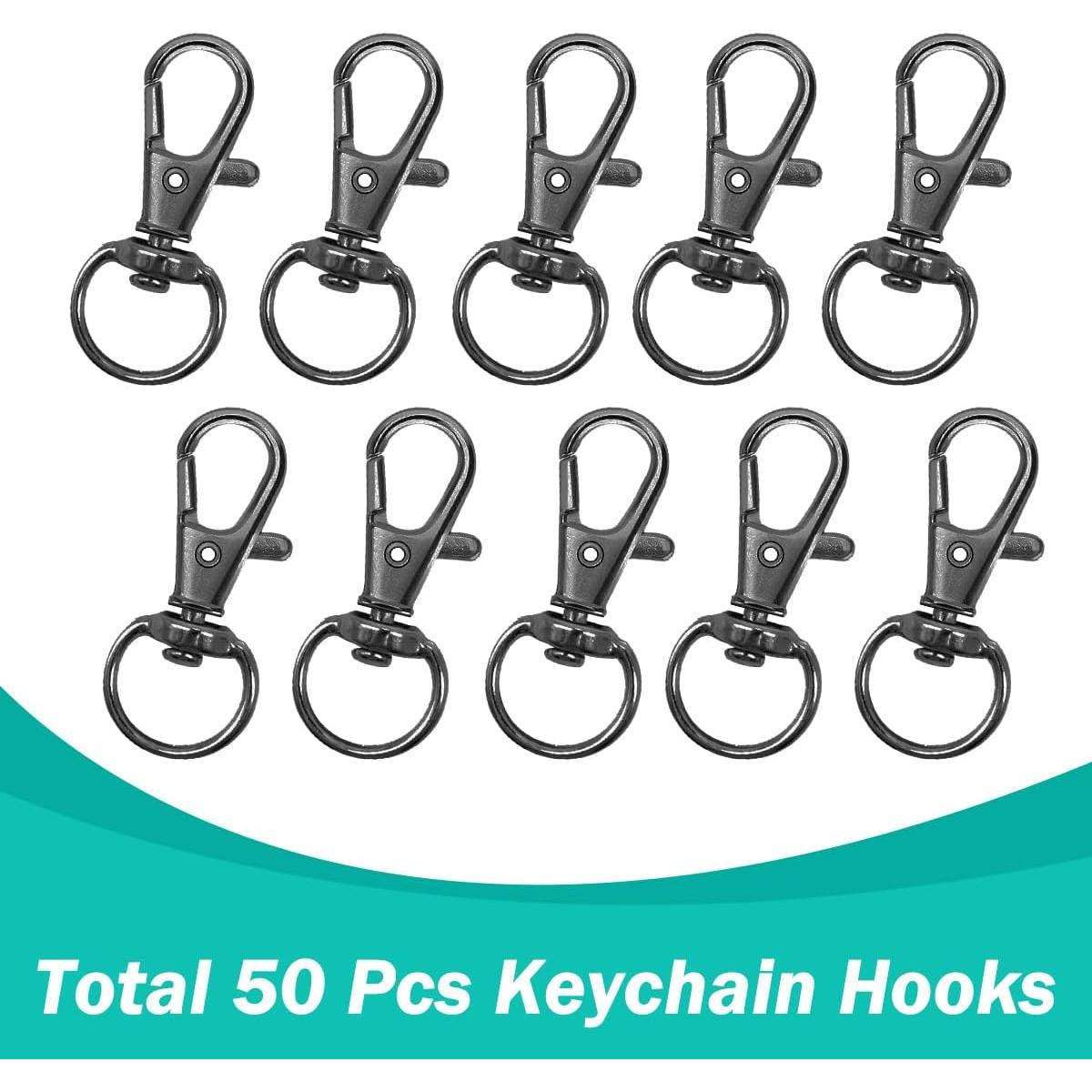 100 Ganchos de Snap Giratorios Segauin con Anillos de Llave Negros