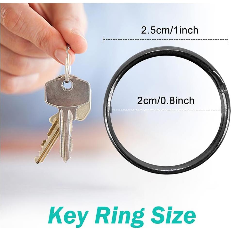 100 Ganchos de Snap Giratorios Segauin con Anillos de Llave Negros