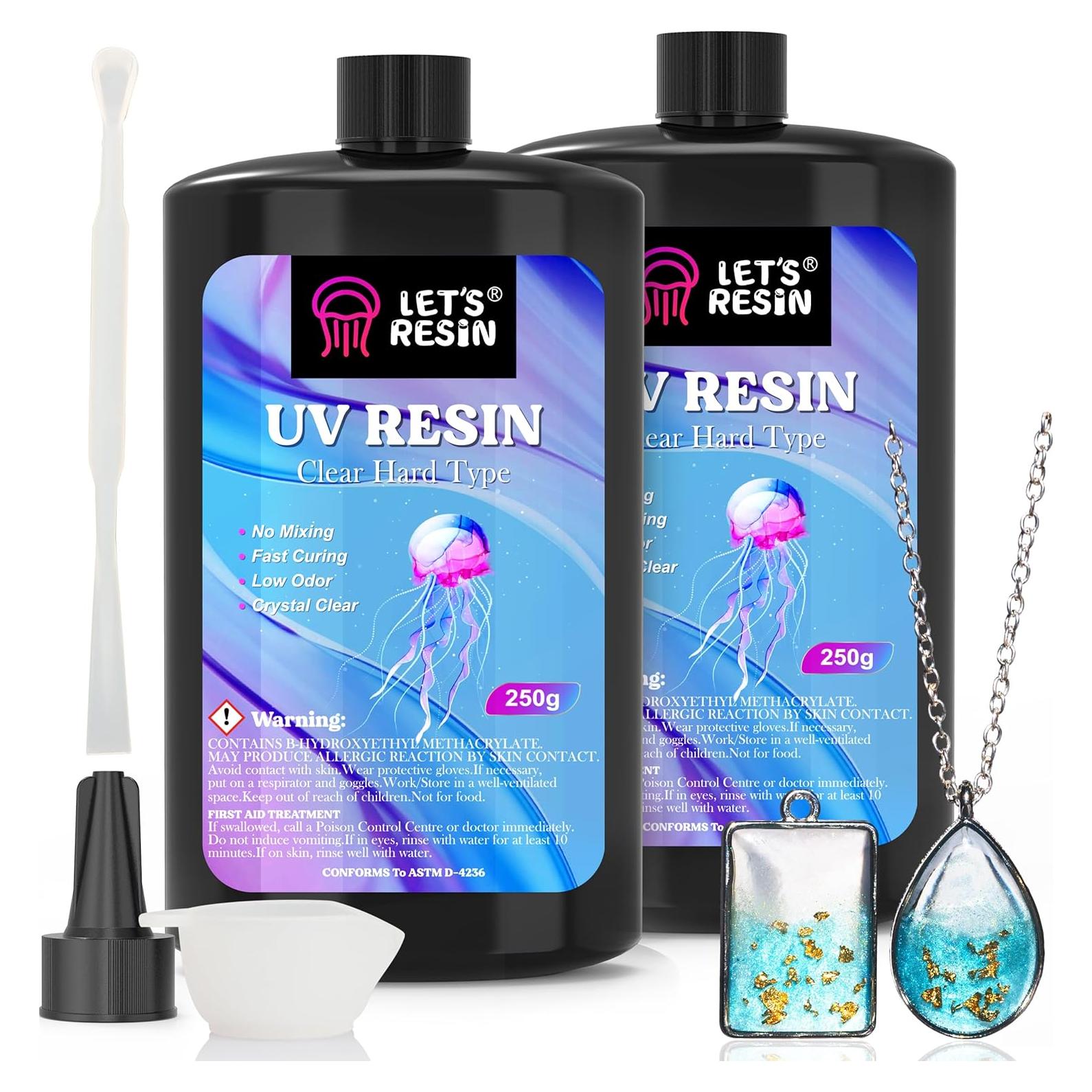 Resina UV LET'S RESIN 500g Cristalina Bajo Olor Alta Transparencia
