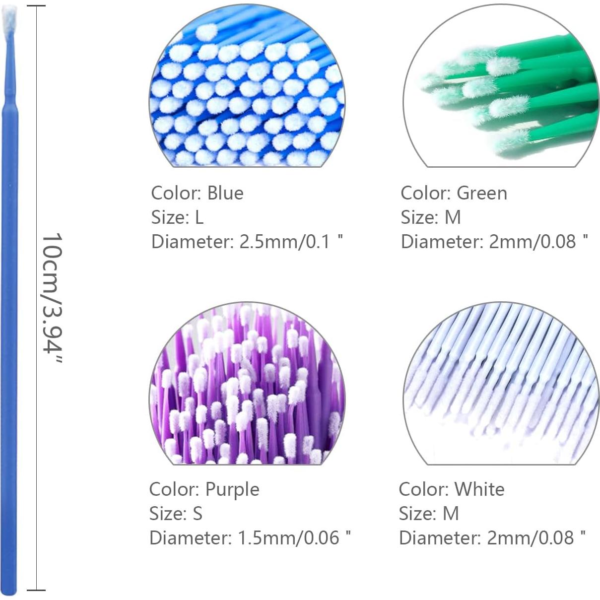 Pinceles de Retoque Automotriz ICSTM 400 Pcs 1.5-2.5mm