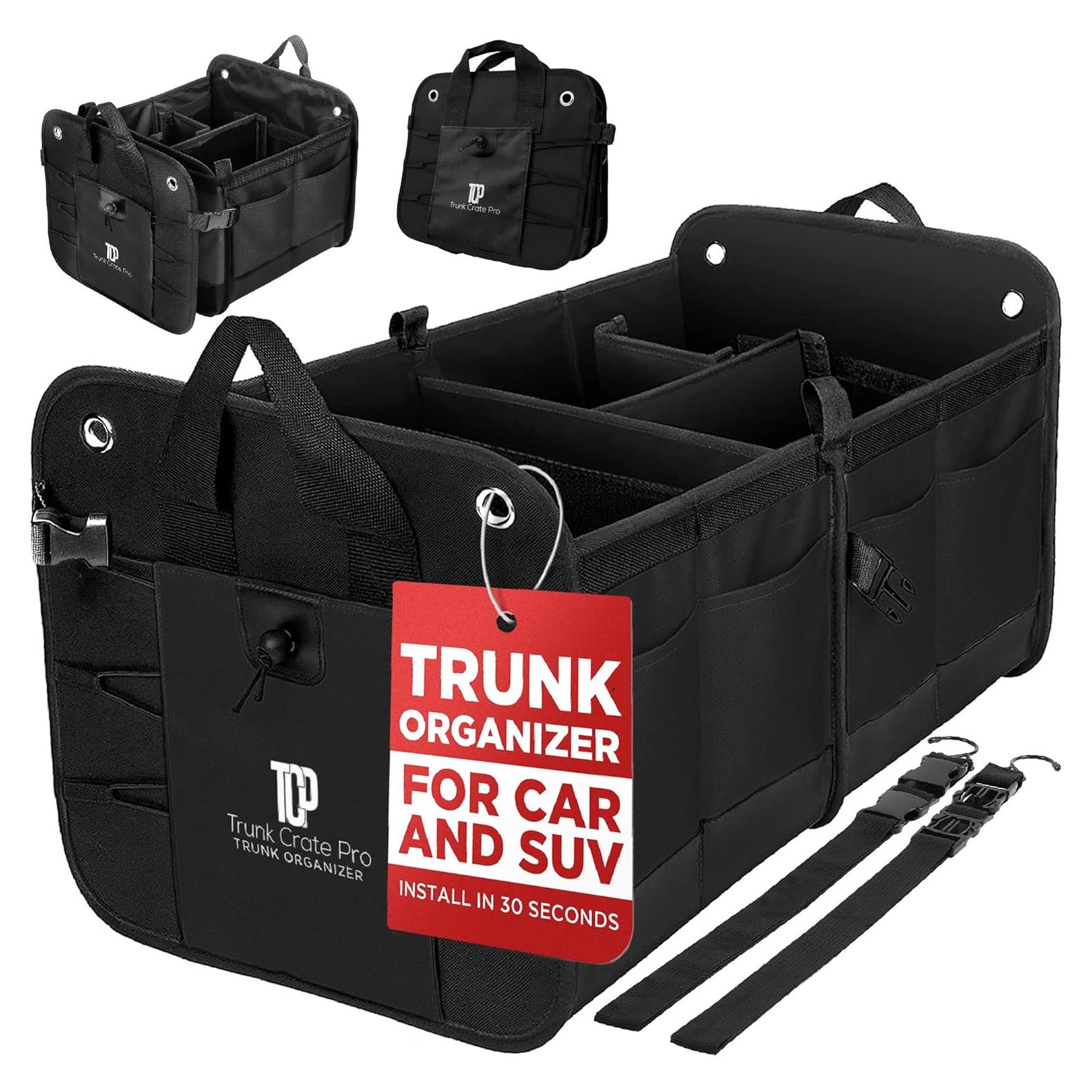 Organizador de Maletero TRUNKCRATEPRO Grande Negro Plegable
