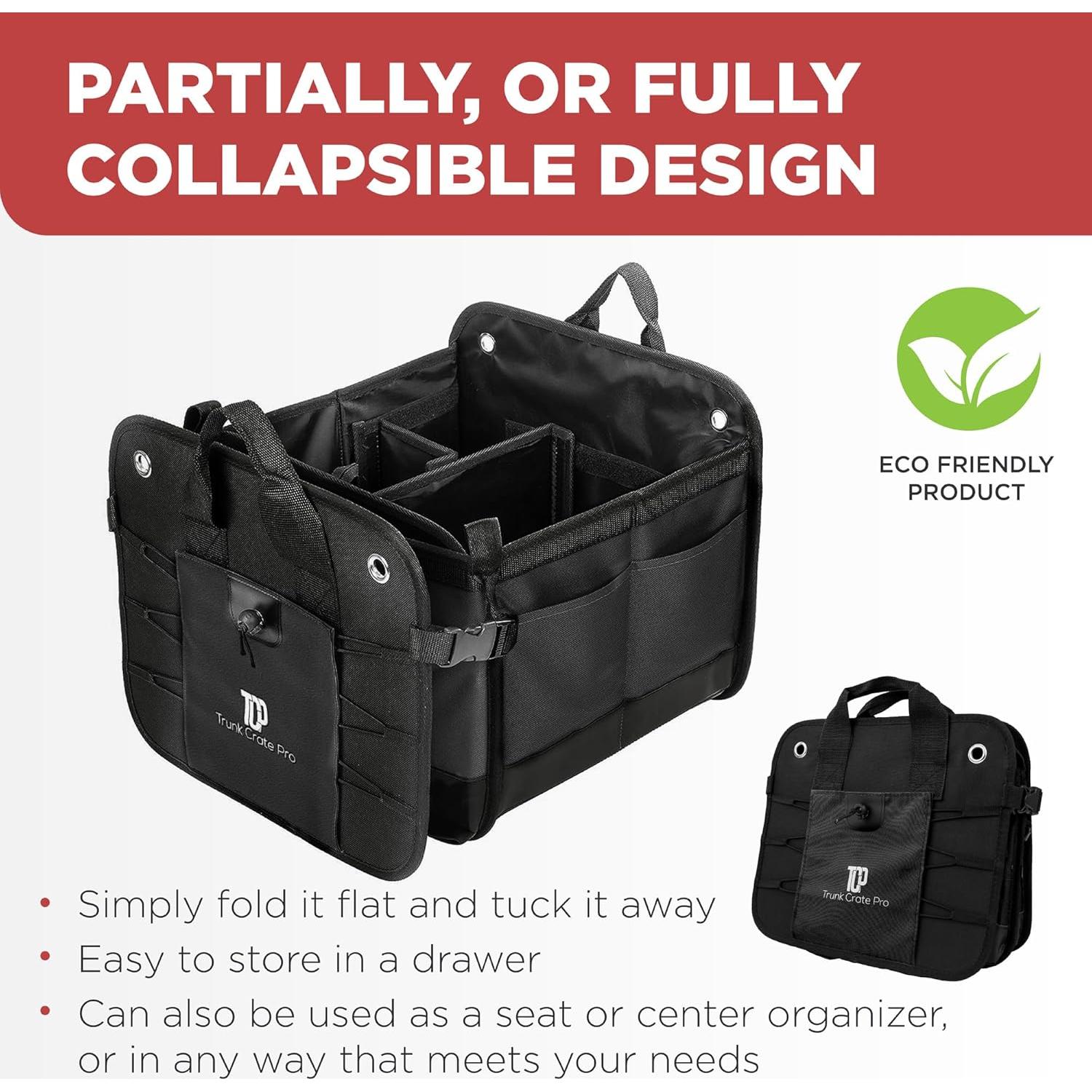 Organizador de Maletero TRUNKCRATEPRO Grande Negro Plegable