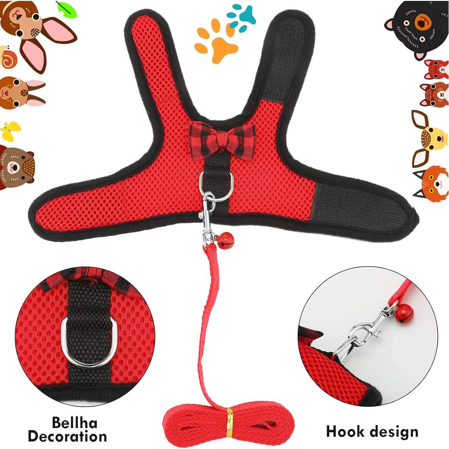 Arnés para Cobayas y Conejos SATINIOR con Correa y Campana S