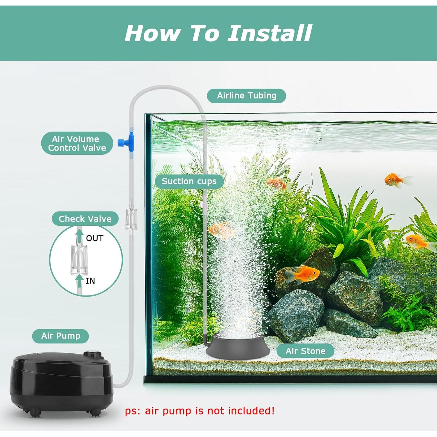 Piedra de Aire para Acuario Hygger 6.1 cm Difusor de Oxígeno