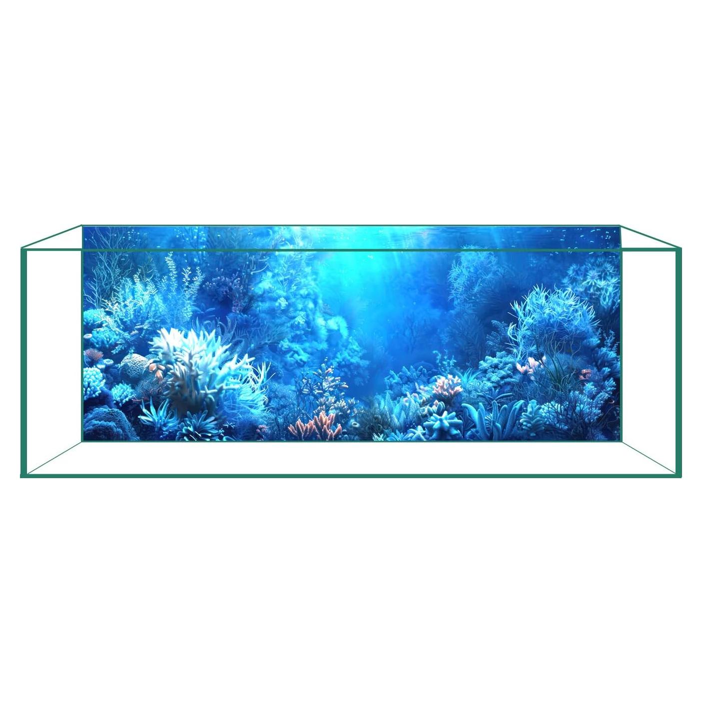 Fondo de Acuario Adherente Estático ADQHD 30x60 cm Océano Azul