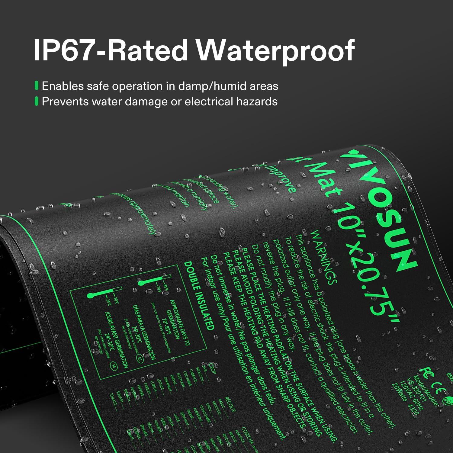 Manta Térmica para Plántulas VIVOSUN 25.4x52.7cm Hidropónica