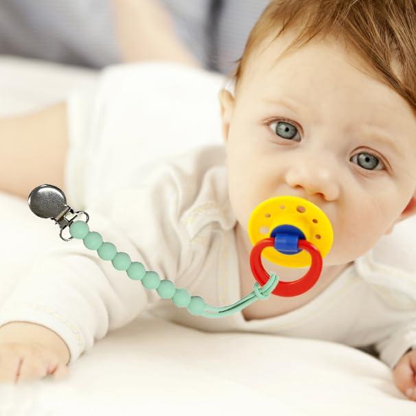 Clip de Chupete MORIBOX - Paquete de 4 Silicona Grado Alimenticio