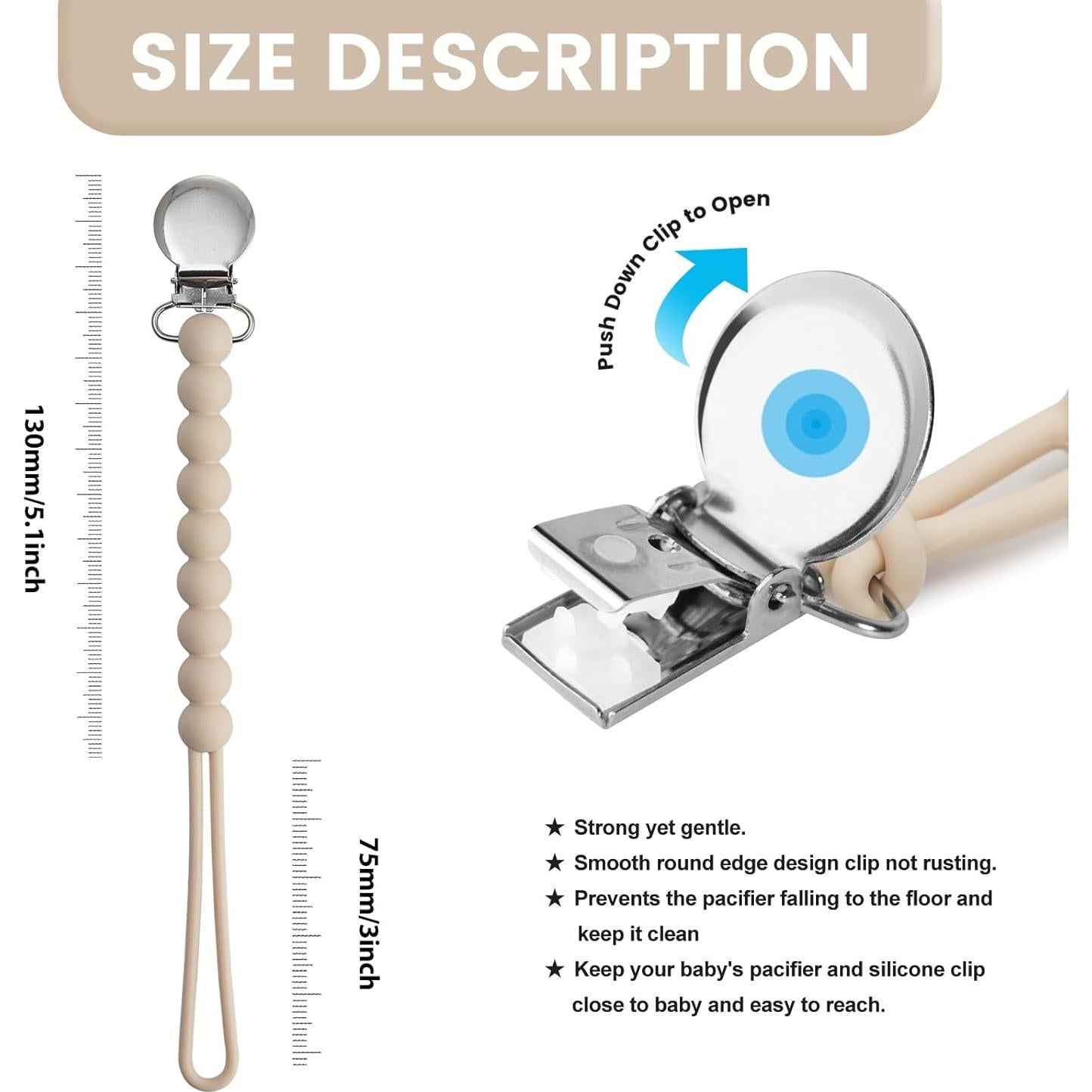 Clip de Chupete MORIBOX - Paquete de 4 Silicona Grado Alimenticio