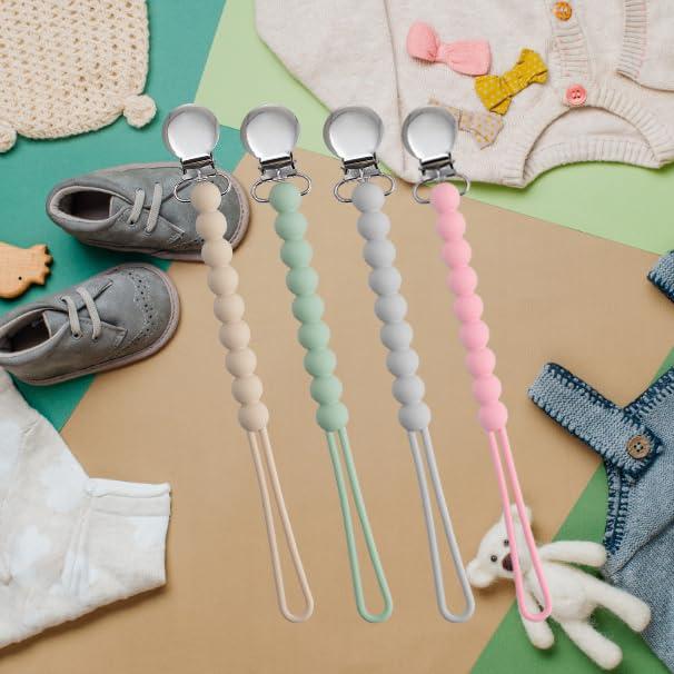 Clip de Chupete MORIBOX - Paquete de 4 Silicona Grado Alimenticio