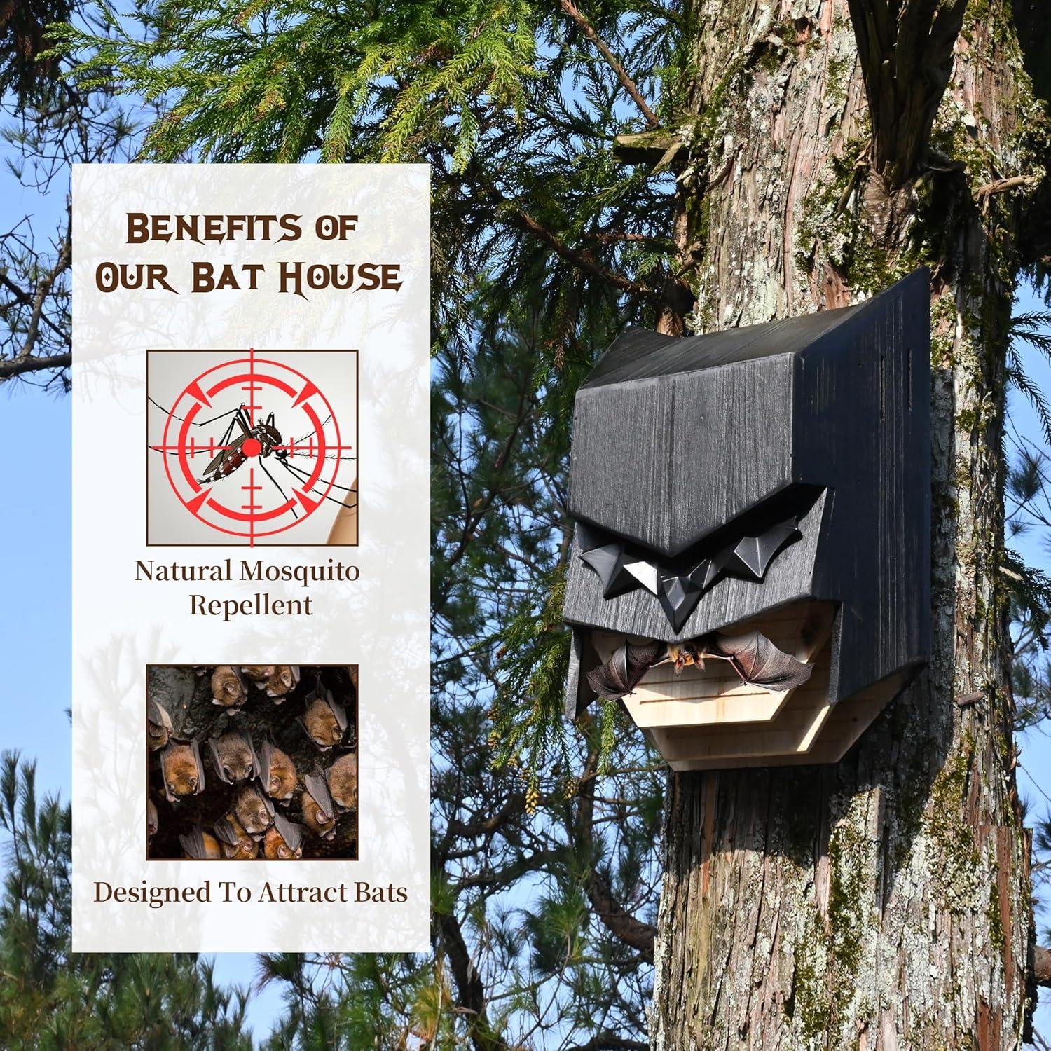 Casa para Murciélagos Caped Hero - Madera 3 Cámaras Resistente