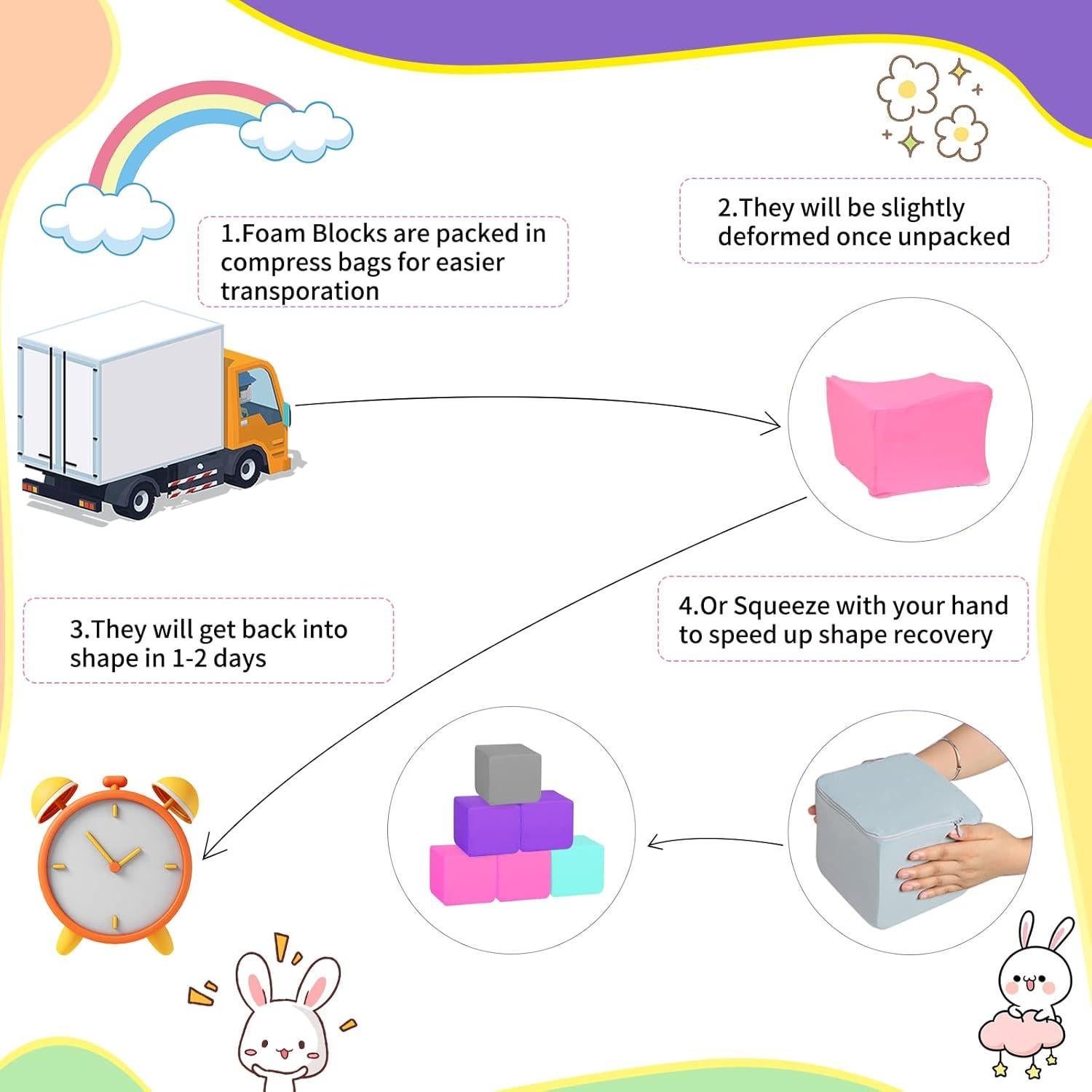 Bloques de Espuma Suaves MODEREVE - Set de 12 Piezas 13.97 cm