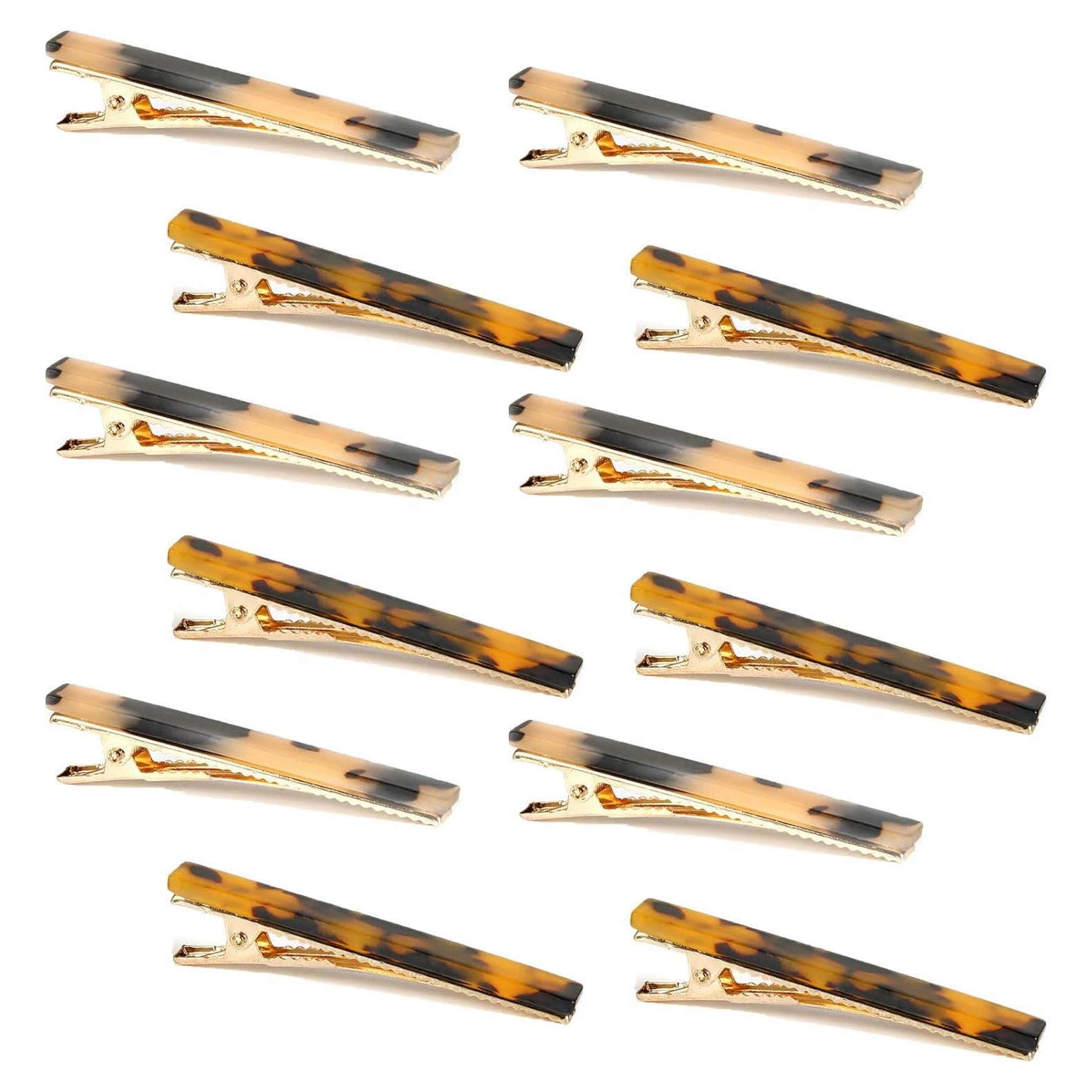 Pinzas para el cabello Cobahom - Estampado de leopardo - 12 Pcs 6 cm