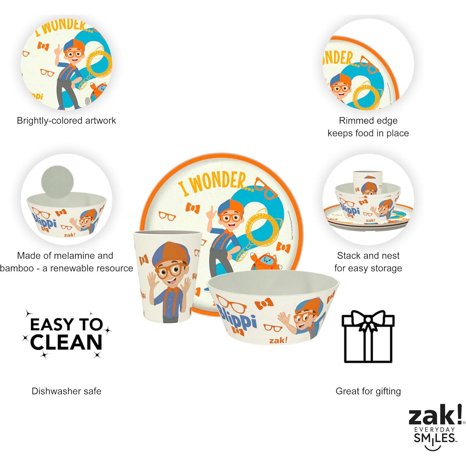 Conjunto de Vajilla para Niños Blippi Zak Designs 3 Piezas