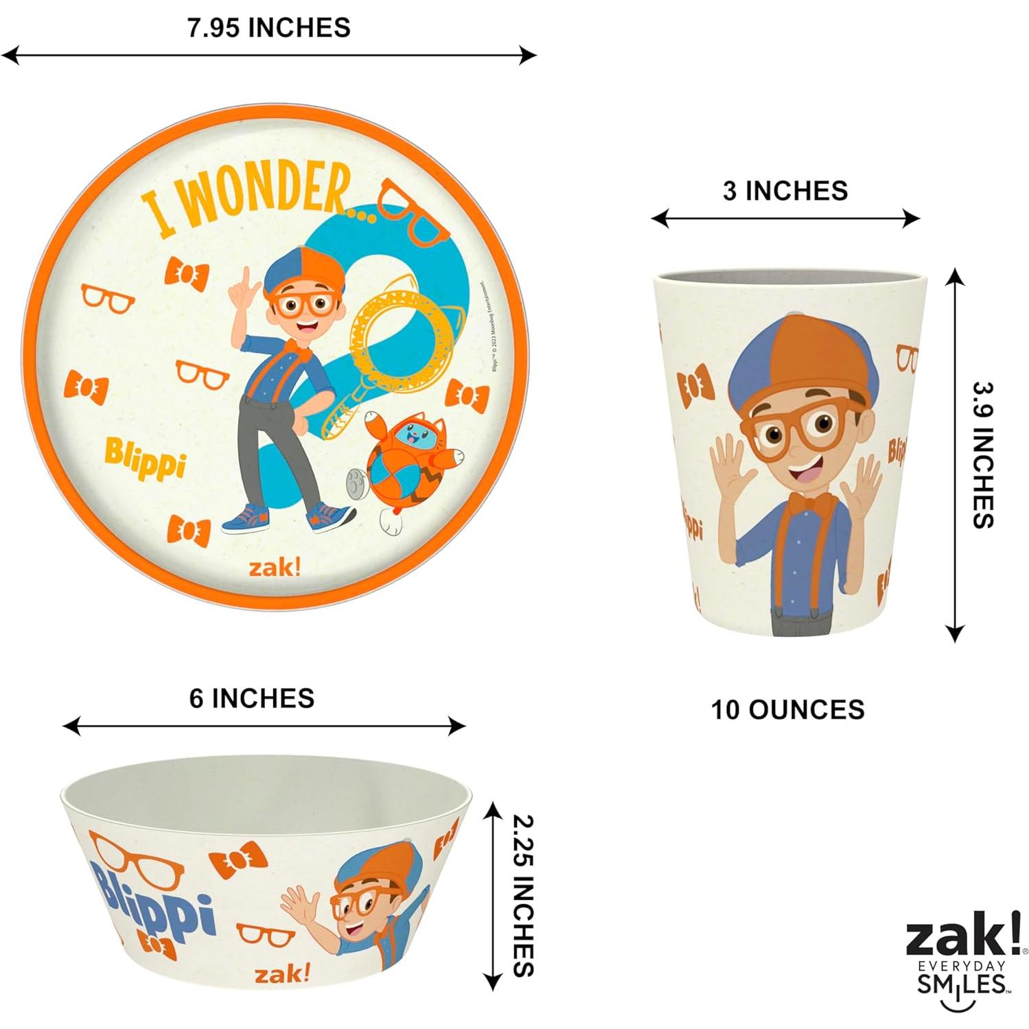 Conjunto de Vajilla para Niños Blippi Zak Designs 3 Piezas