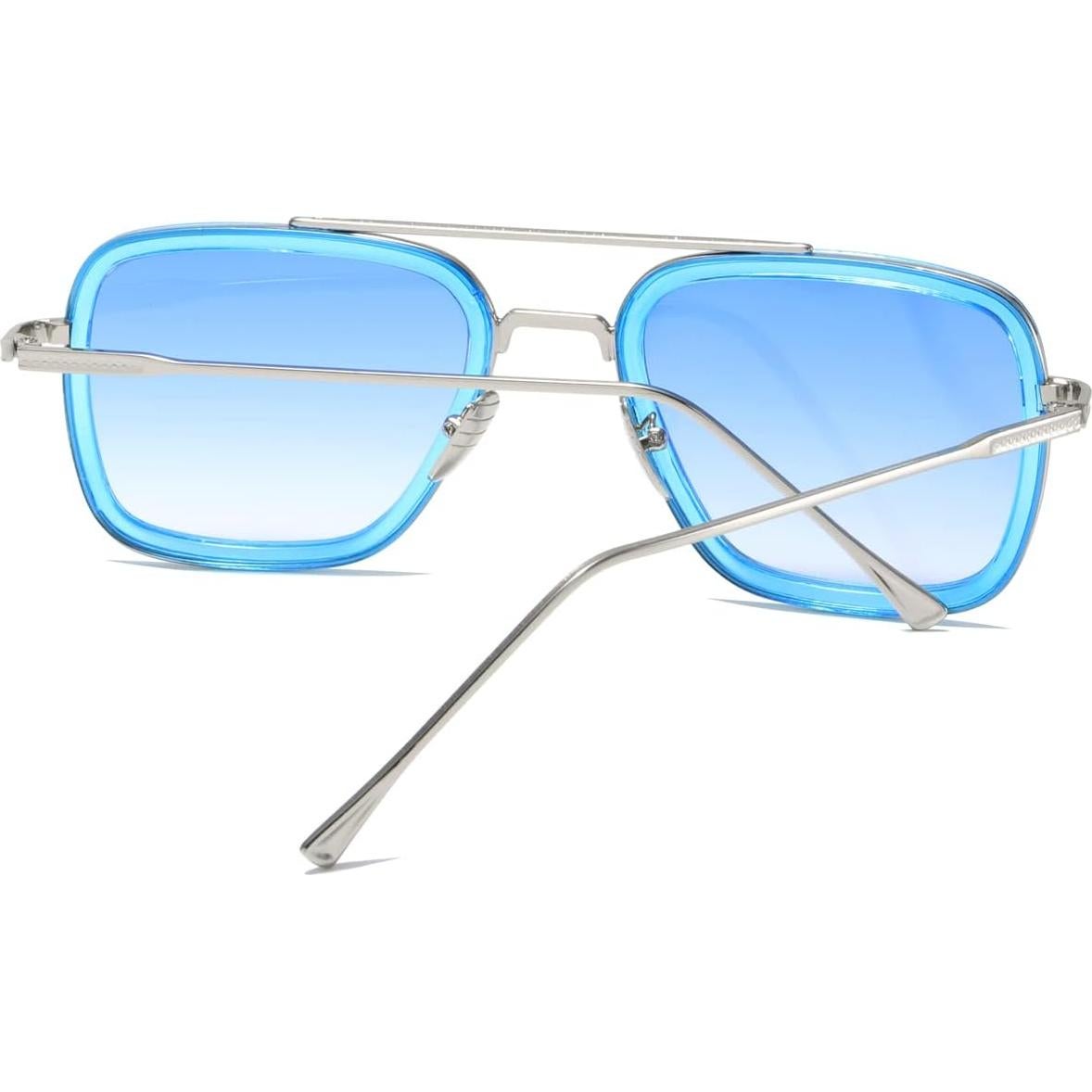 Gafas de sol cuadradas AISSWZBER UV400 unisex estilo Tony Stark