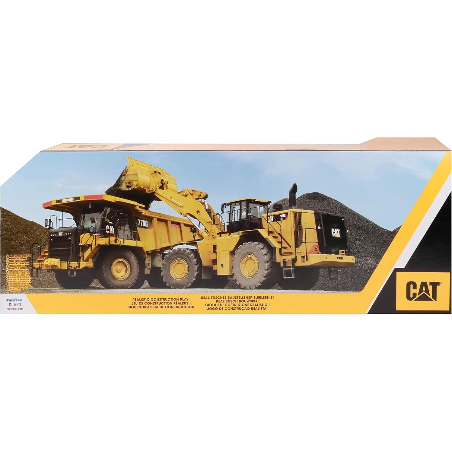 Juguete de Construcción CAT Transportador Pesado con Excavadora