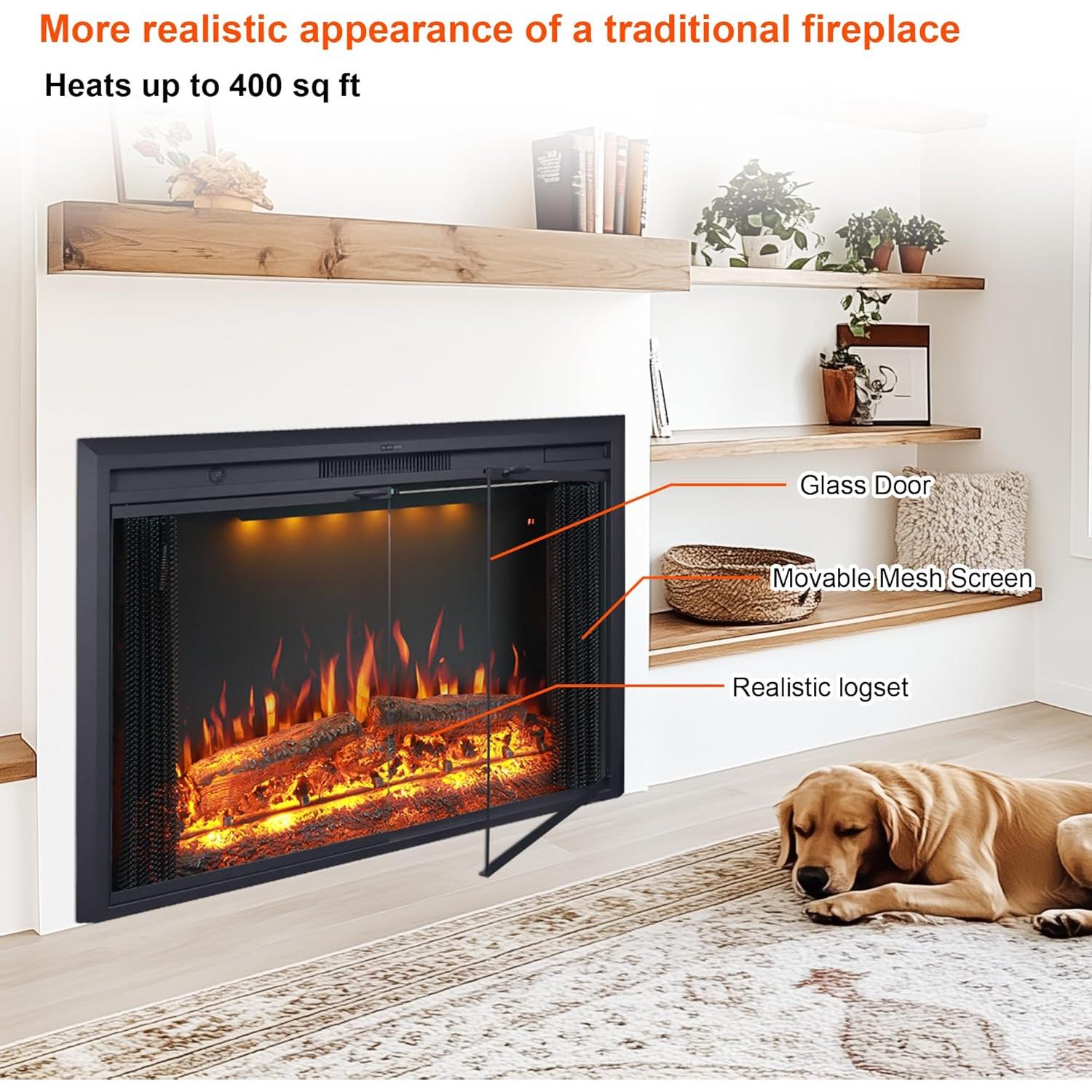 Insert de Chimenea Eléctrica Valuxhome 64cm con Control Remoto