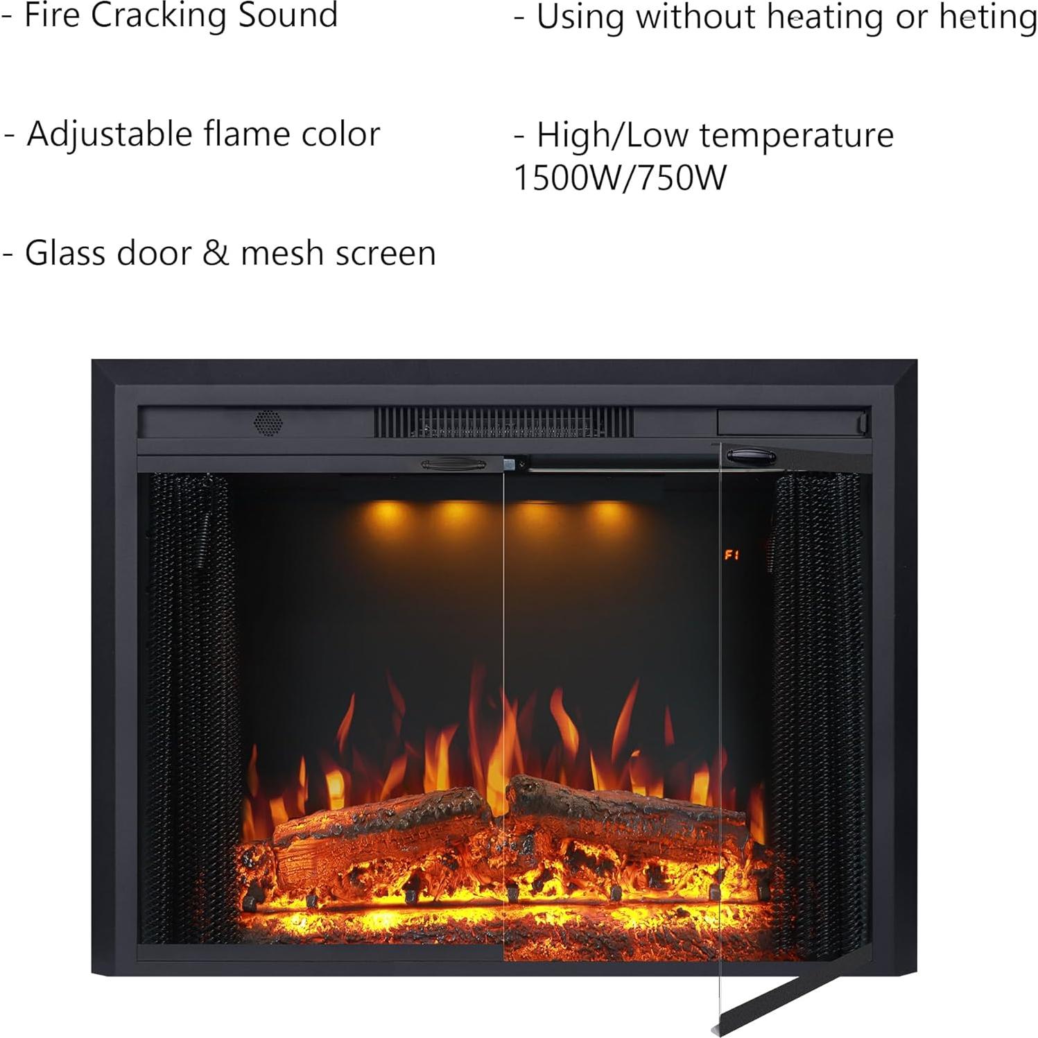 Insert de Chimenea Eléctrica Valuxhome 64cm con Control Remoto