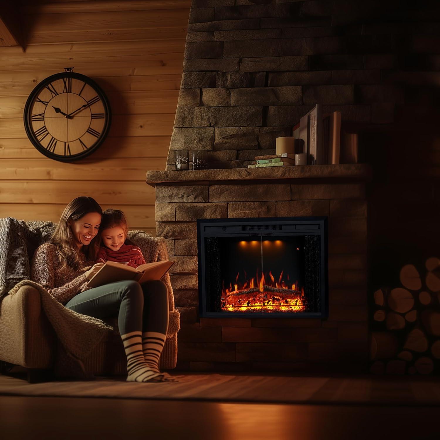 Insert de Chimenea Eléctrica Valuxhome 64cm con Control Remoto