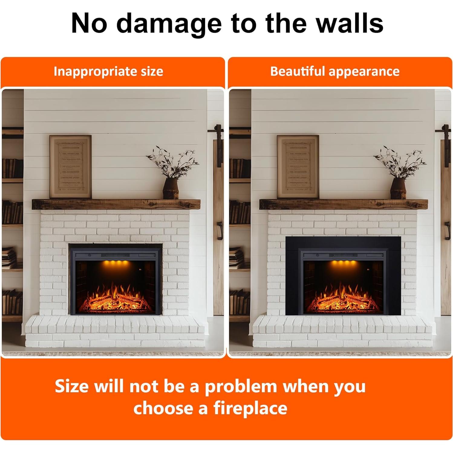 Kit de Recorte para Chimenea Eléctrica Valuxhome 36"L 27"H