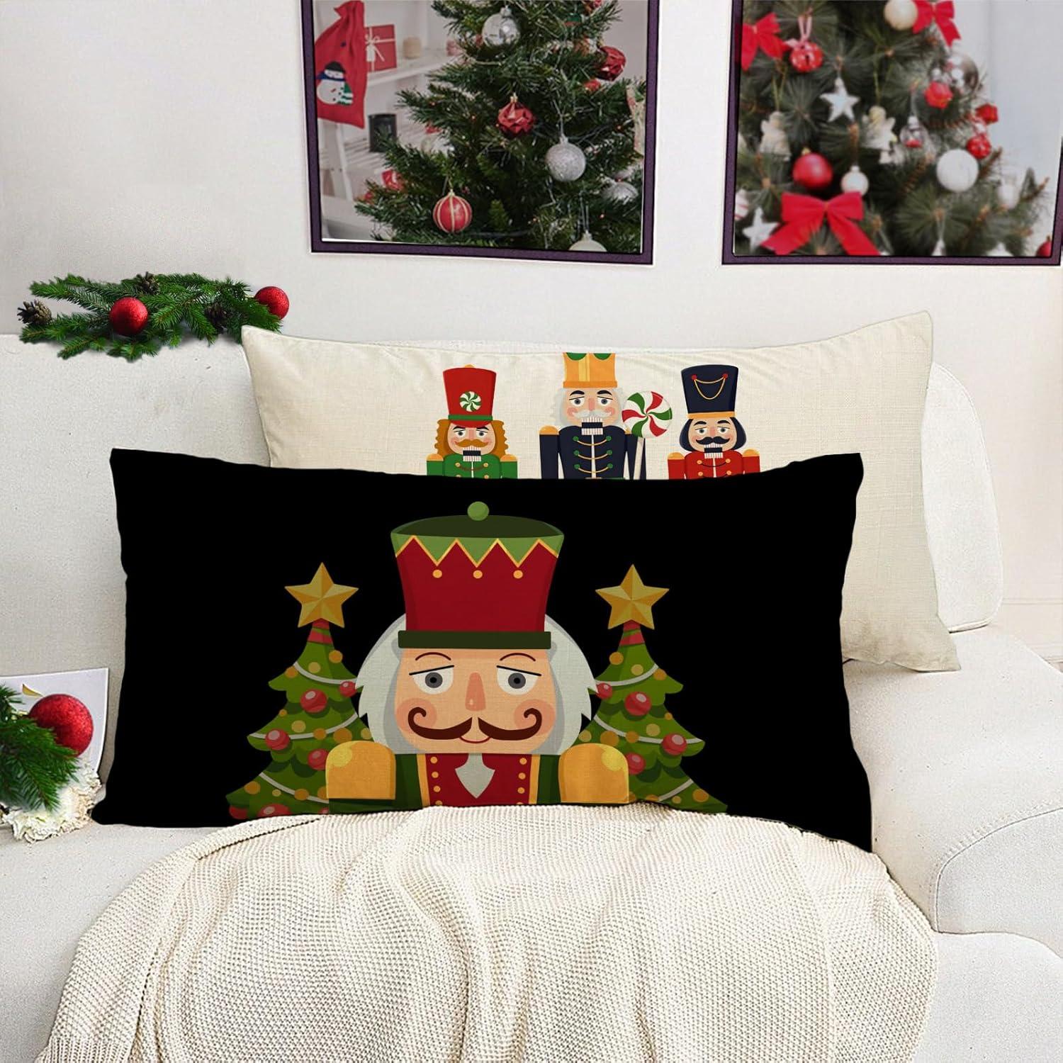 Funda de Almohada Decorativa Navidad Fjfz 30x50 cm Juego de 4