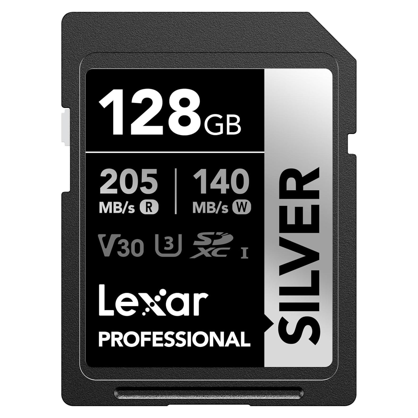 Tarjeta SDXC Lexar 128GB UHS-I Plata 205/140 MB/s 4K