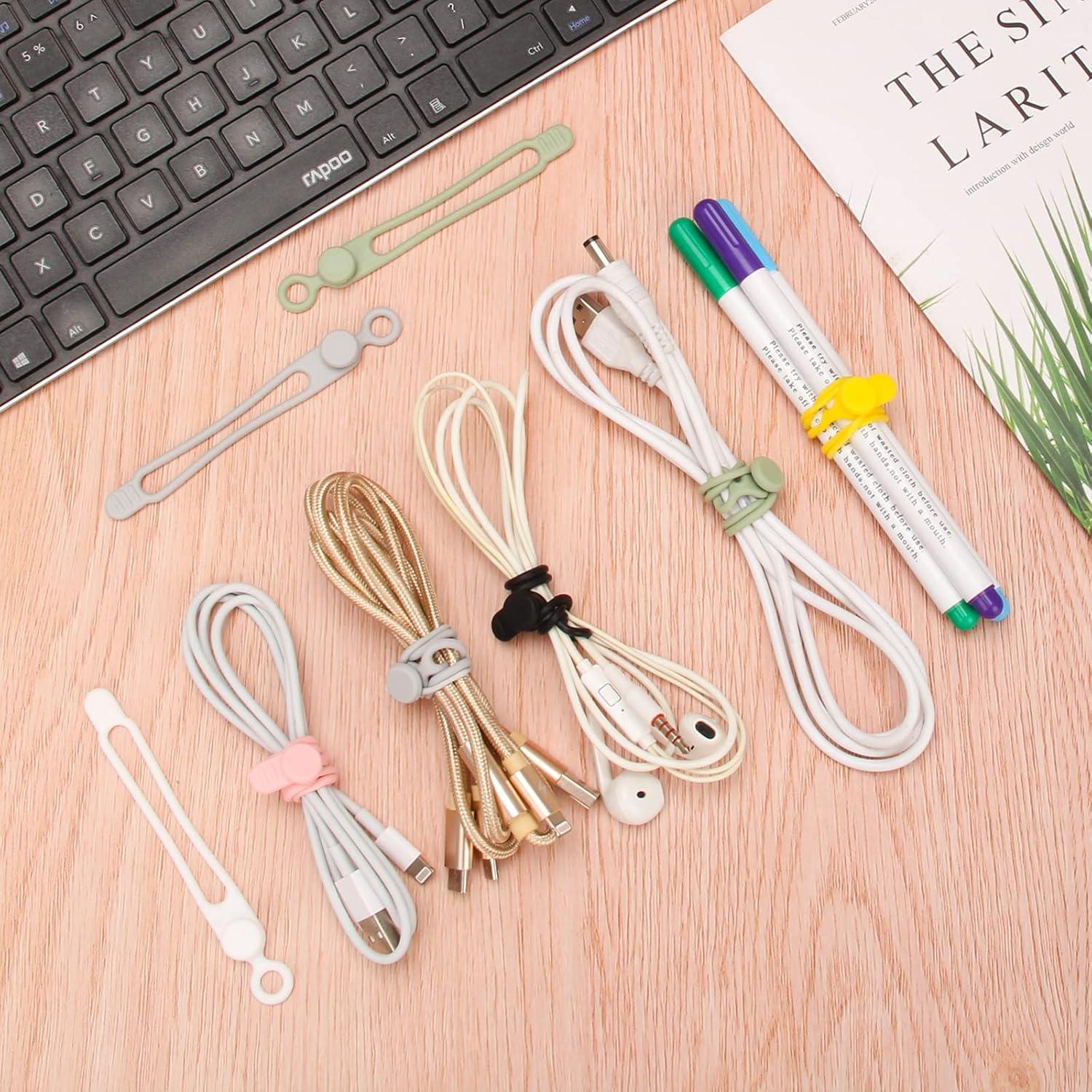 24 Correas de Silicona Catcan Reutilizables para Cables 10.9cm