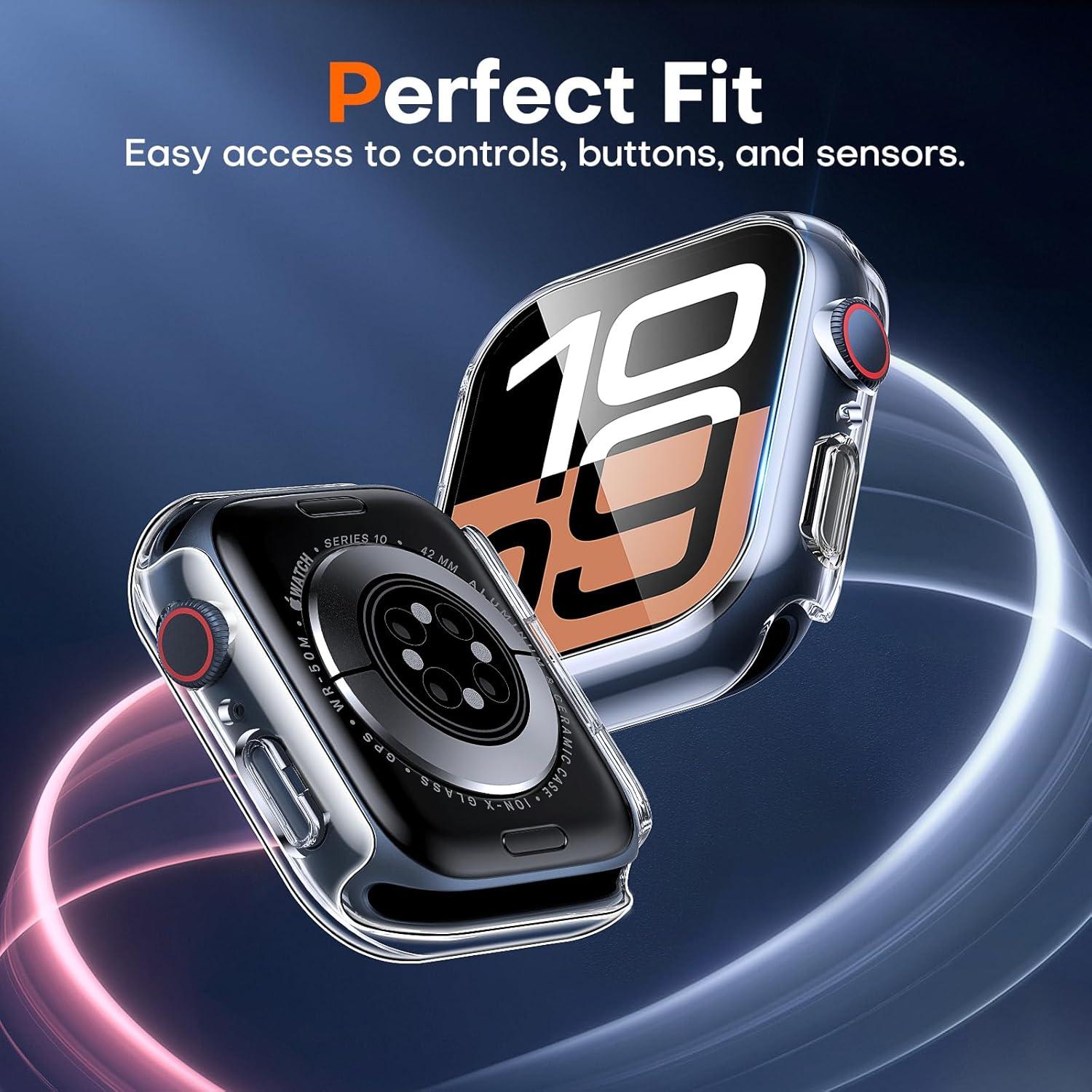 Funda Dura TAURI para Apple Watch Serie 10 42mm - 2 Pack