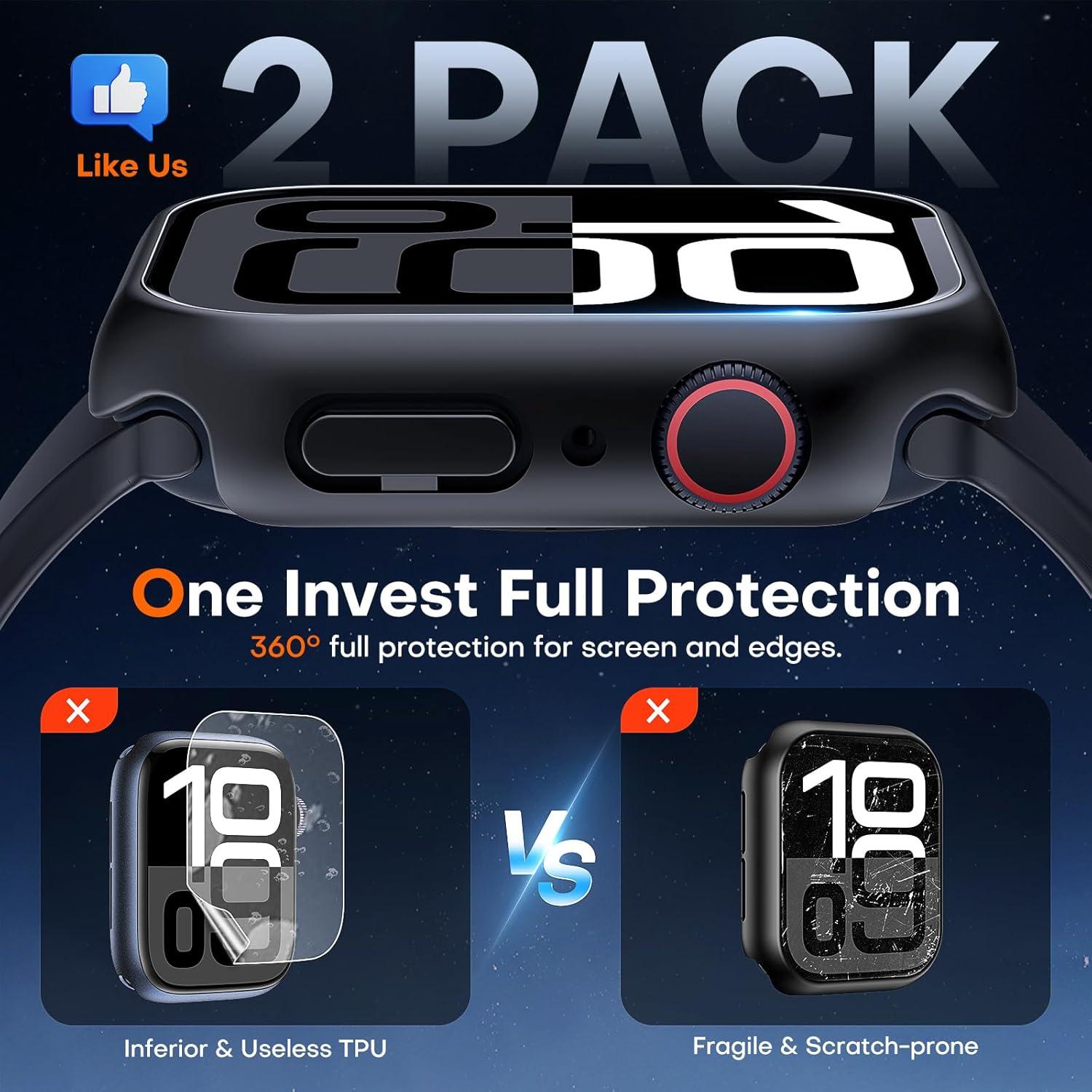 Funda Dura TAURI para Apple Watch Serie 10 46mm - 2 Piezas