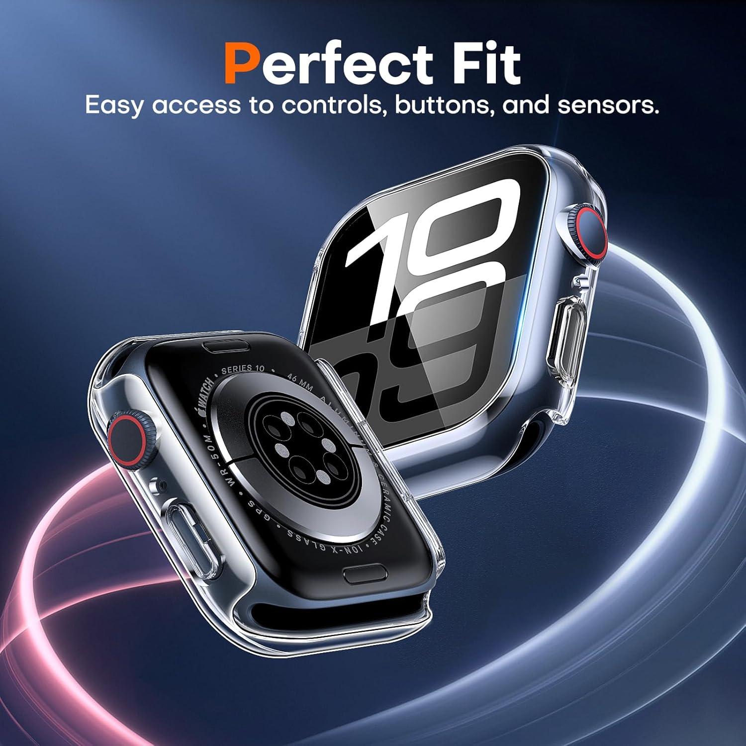 Funda Dura TAURI para Apple Watch Serie 10 46mm - 2 Piezas