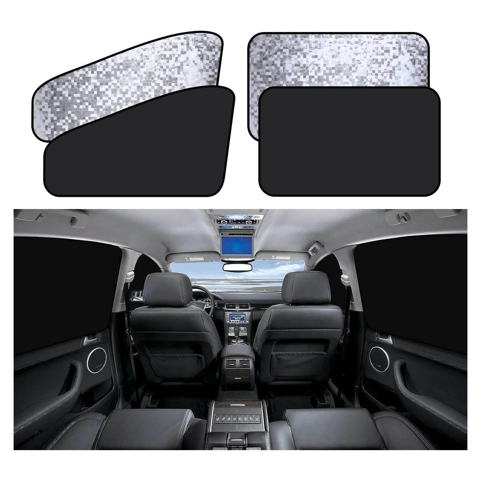 Cortinas Solares Magnéticas ZATOOTO para Ventanas de Coche - 4 Piezas
