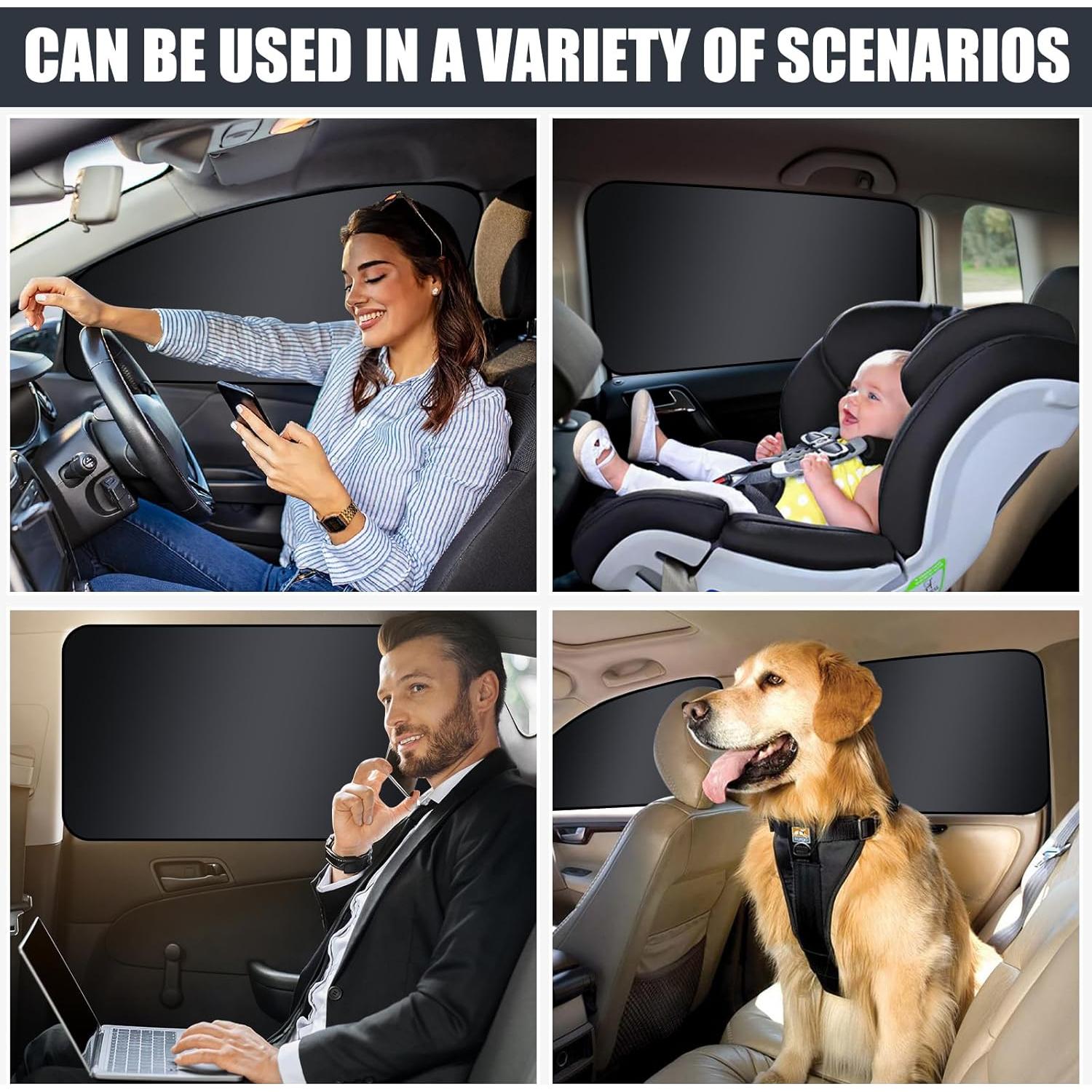 Cortinas Solares Magnéticas ZATOOTO para Ventanas de Coche - 4 Piezas