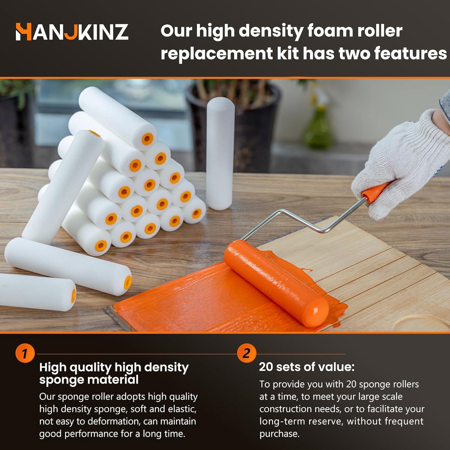 Rodillo de Pintura de Espuma HANJKINZ 20 Pcs 6" (15.24 cm) Alta Densidad