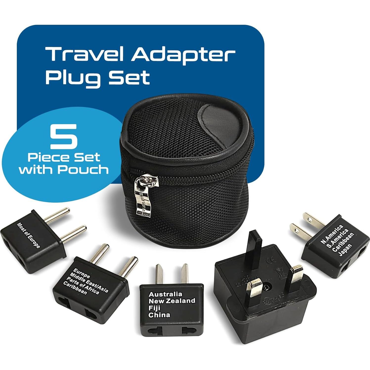 Adaptador de viaje internacional Ceptics 5 piezas USB-C
