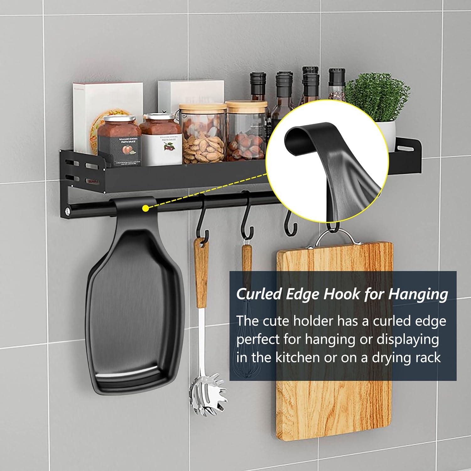 Soporte para Cuchara de Acero Inoxidable Herogo Negro 20.6x11cm