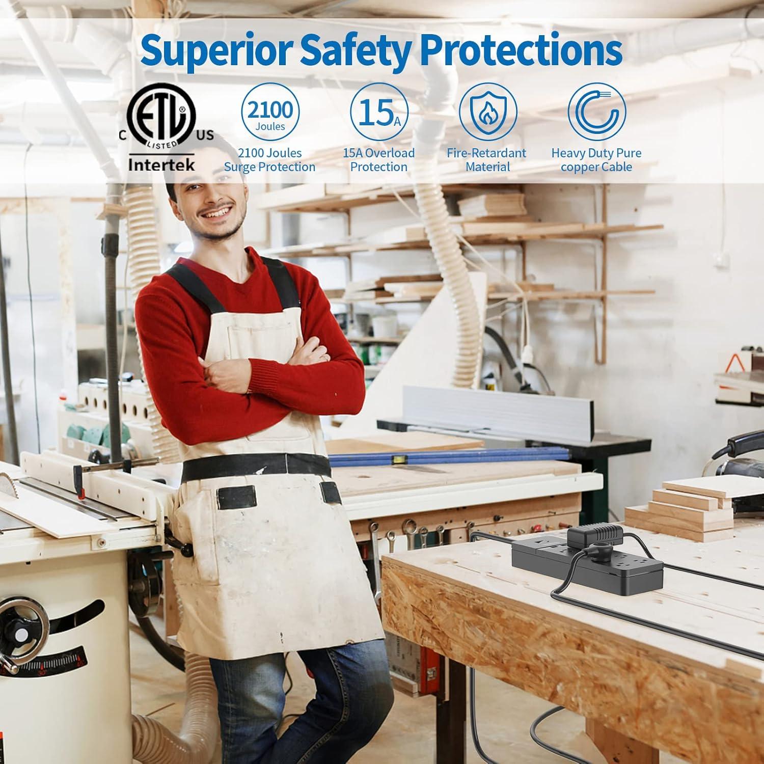 Cable de Extensión 7.62m NTONPOWER 8 Salidas USB Negro