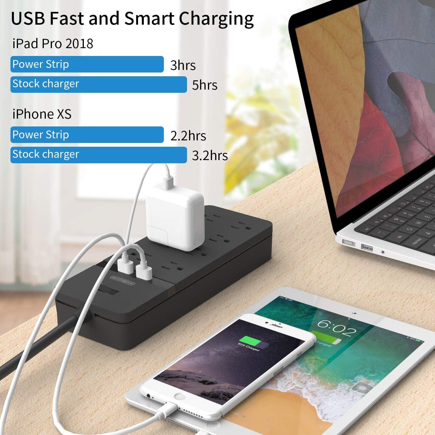 Cable de Extensión 7.62m NTONPOWER 8 Salidas USB Negro