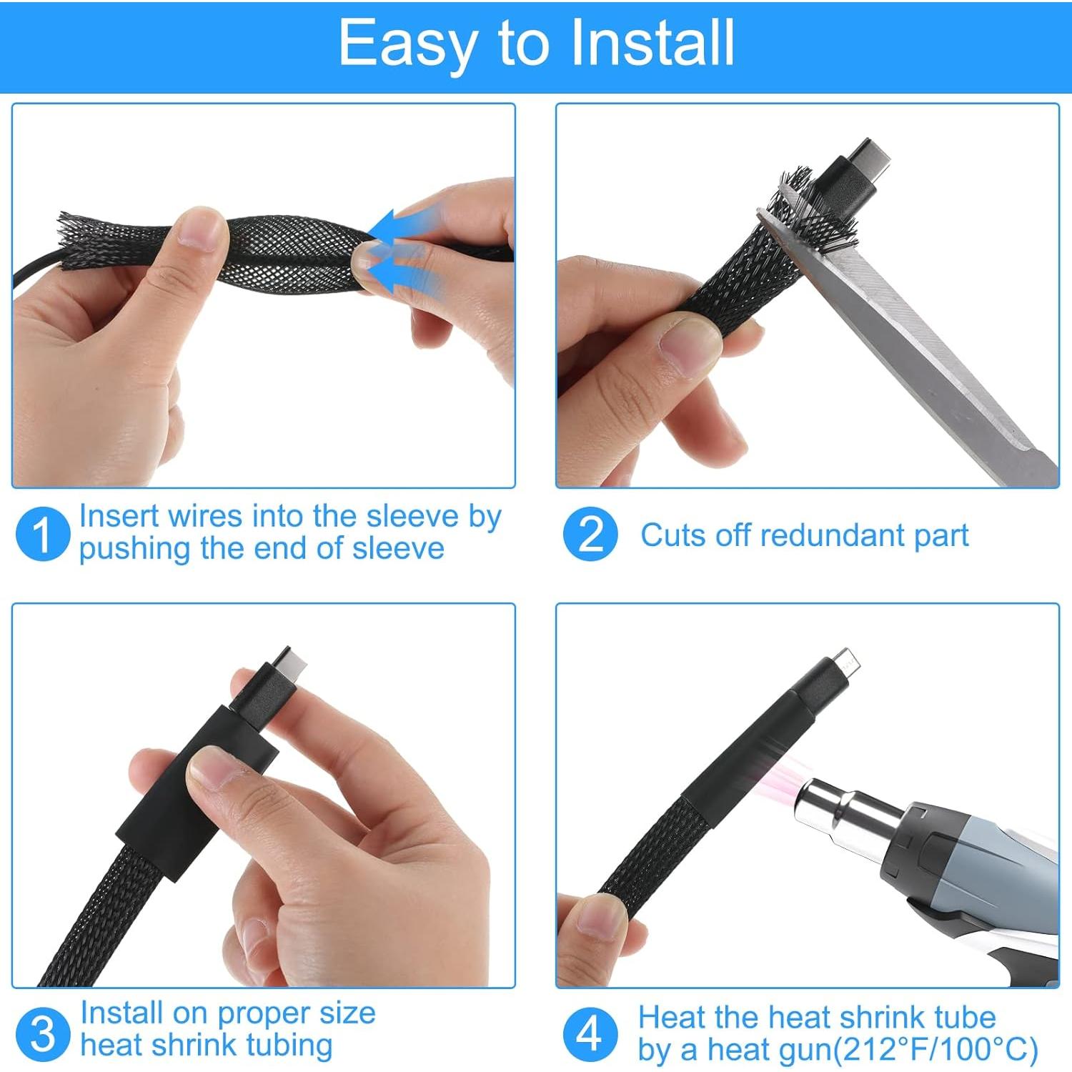 Manga de Cable Trenzada Tatuo 20 m con 120 Tubos Termocontraíbles