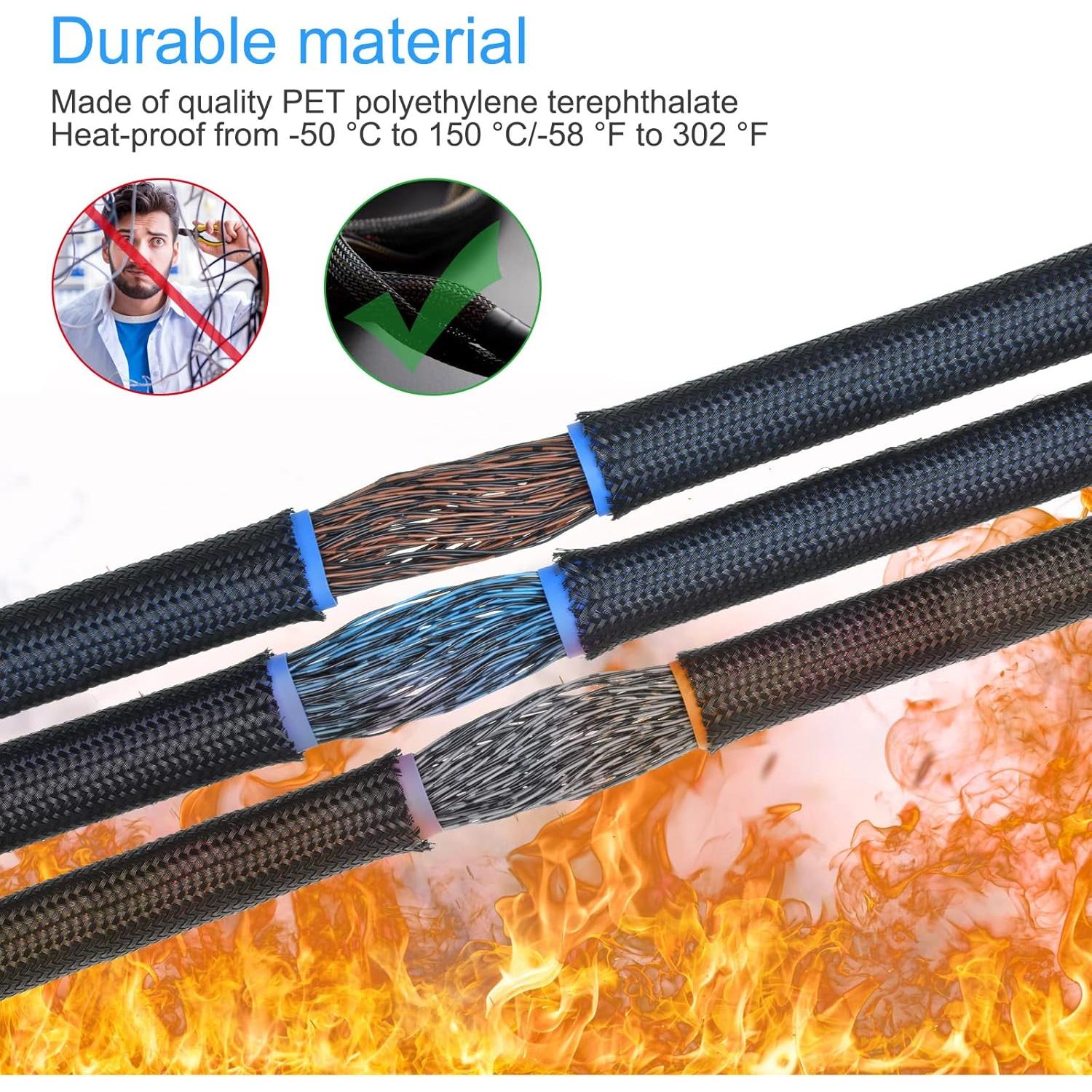 Manga de Cable Trenzada Tatuo 20 m con 120 Tubos Termocontraíbles